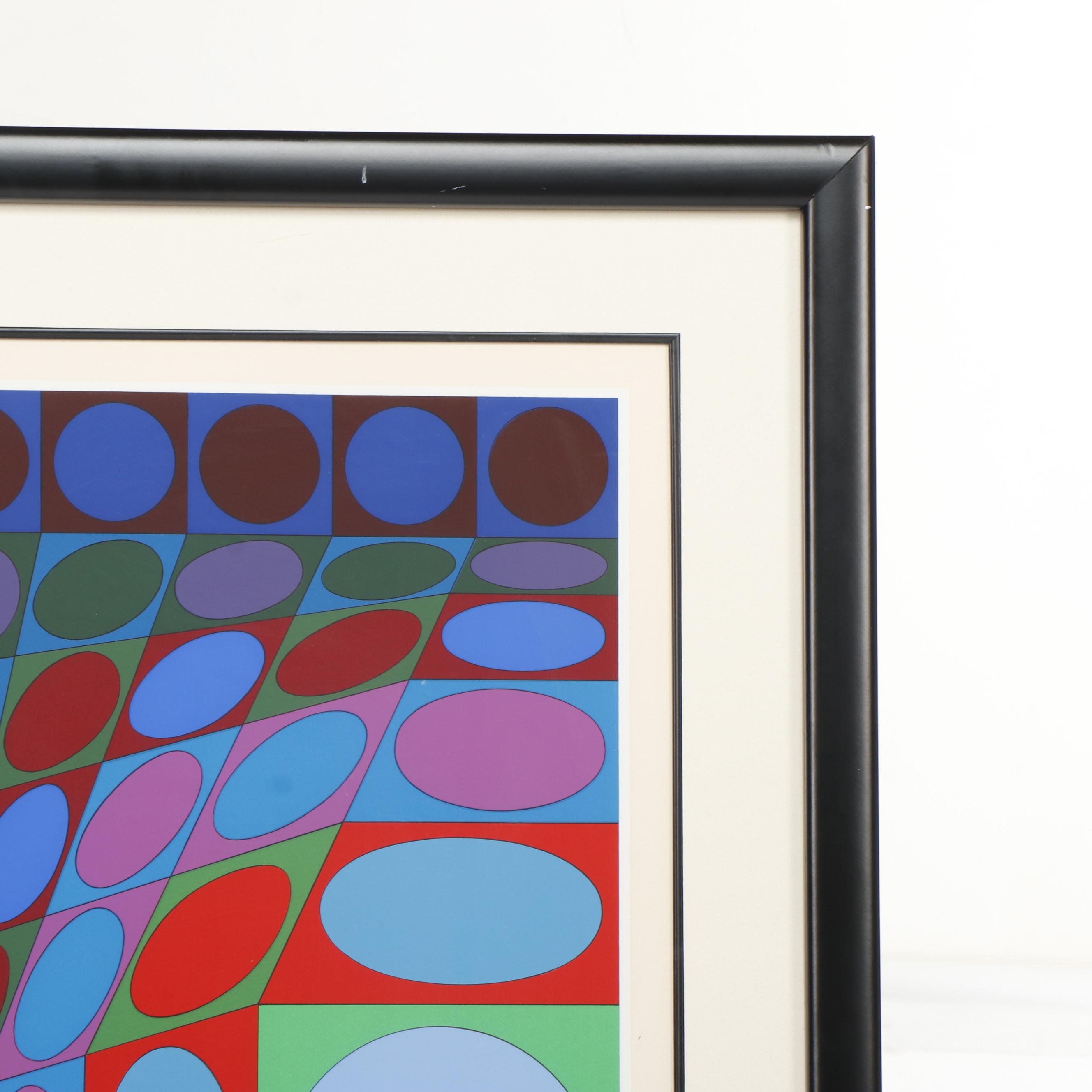 Victor Vasarely Op Art Serigraph "Sinond"