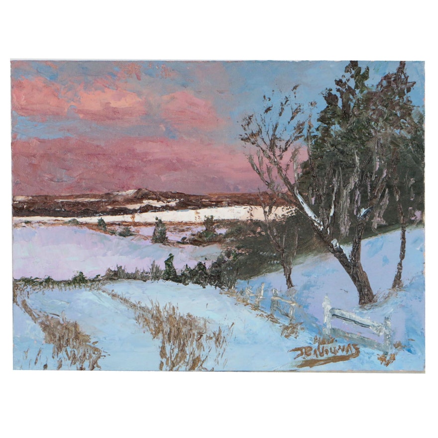 James Baldoumas 2019 Oil Painting "Winter Fields"