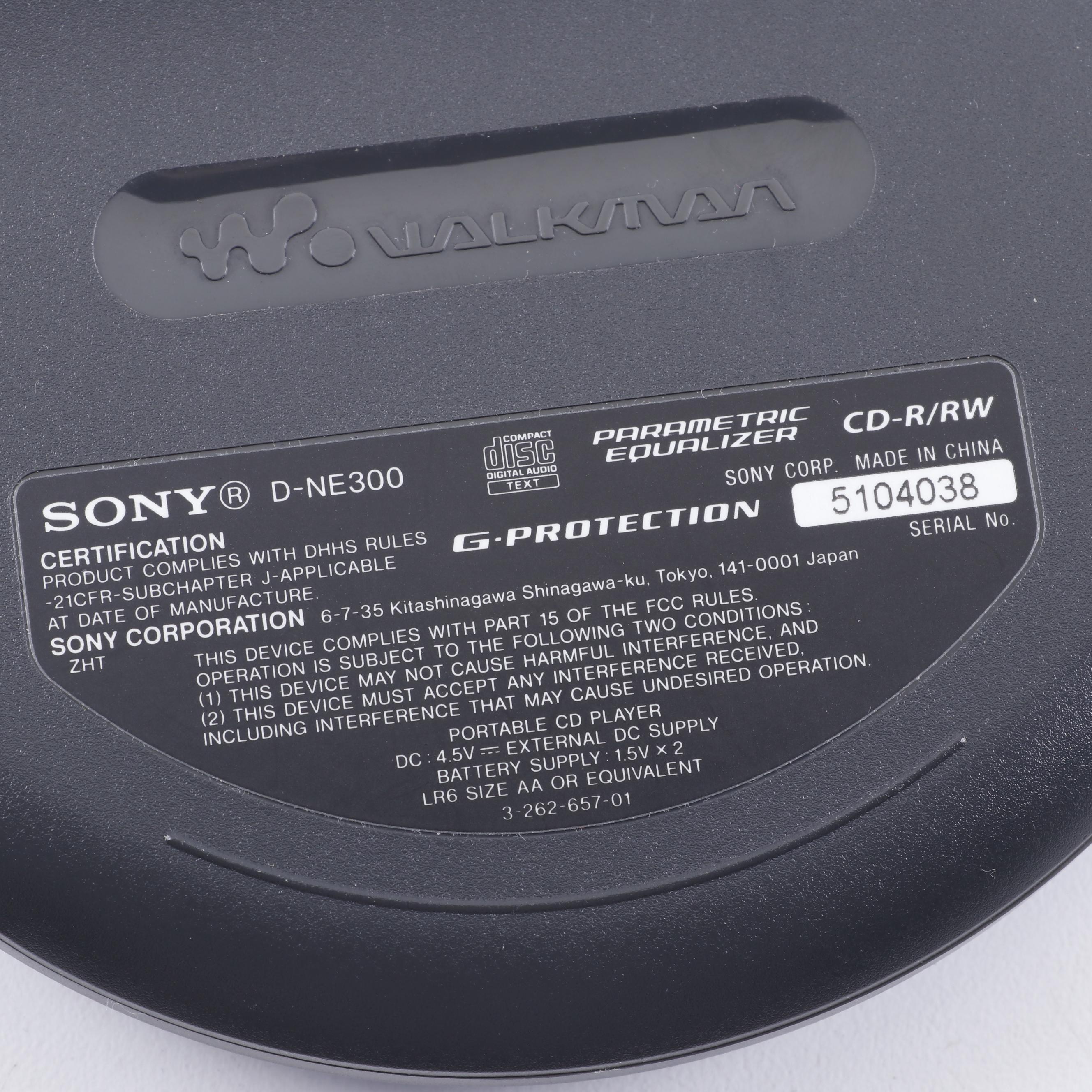 SONY Atrac3plus Portable Compact Disc Player with Soft Travel Case