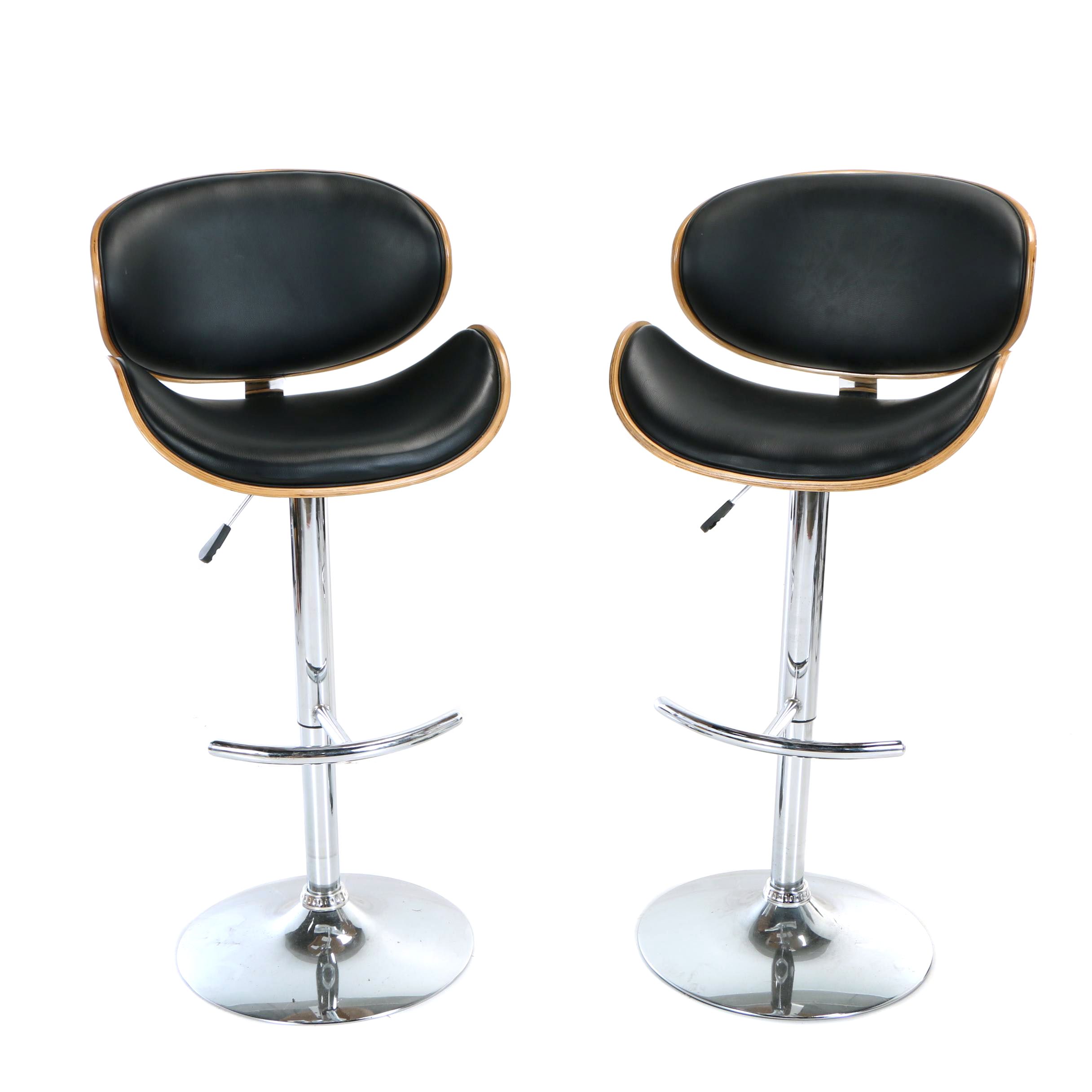 Pair of Minson Corp., Bentwood and ChromedSteel Adjustable Swiveling