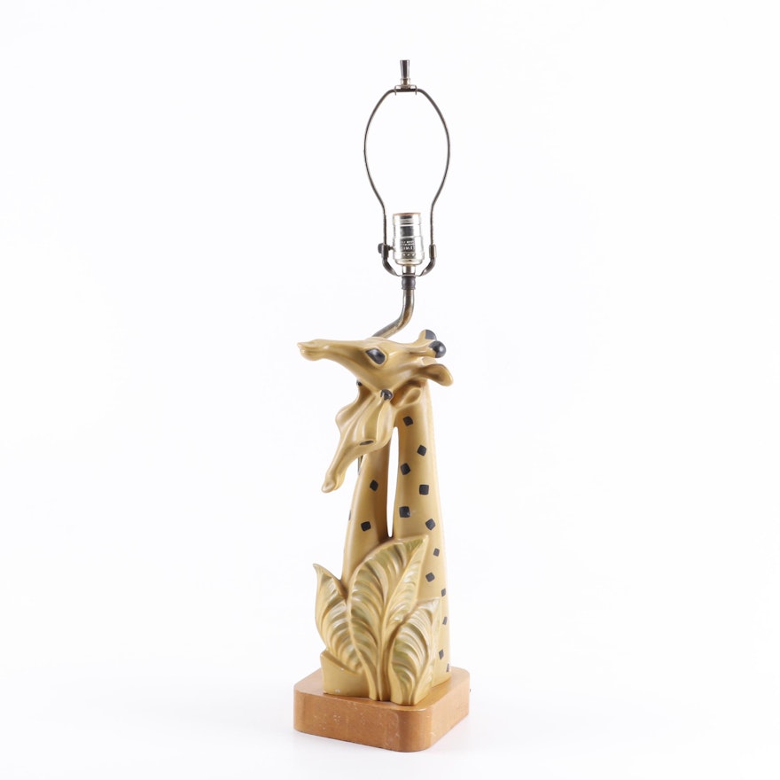 Ceramic Giraffe Table Lamp, Mid-Century