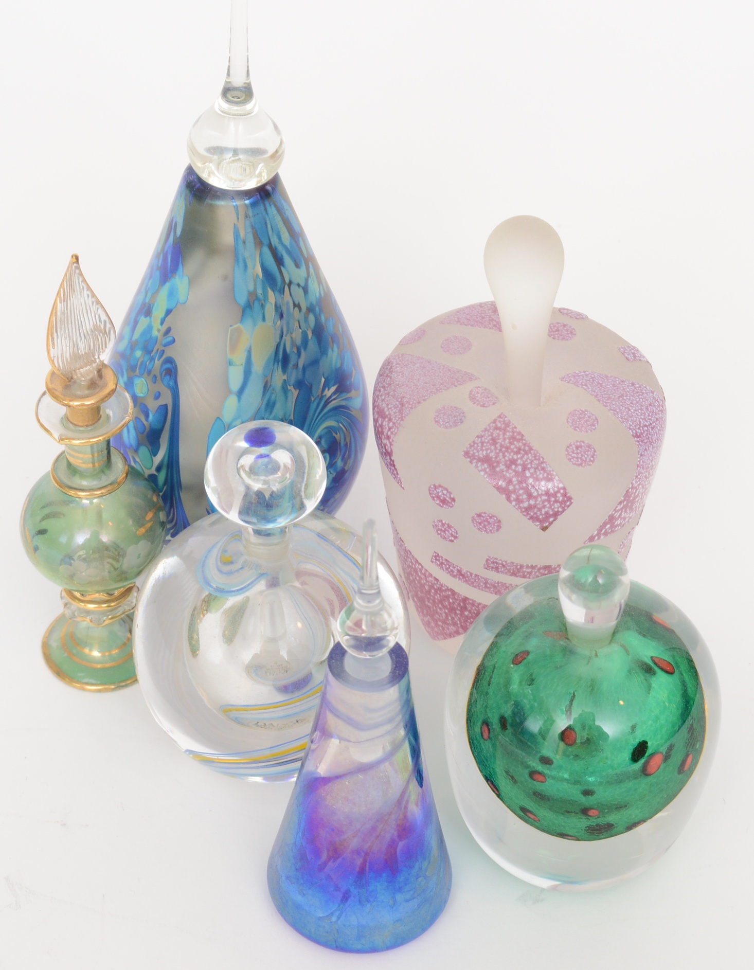 Artist Signed Art Glass Perfume Bottles