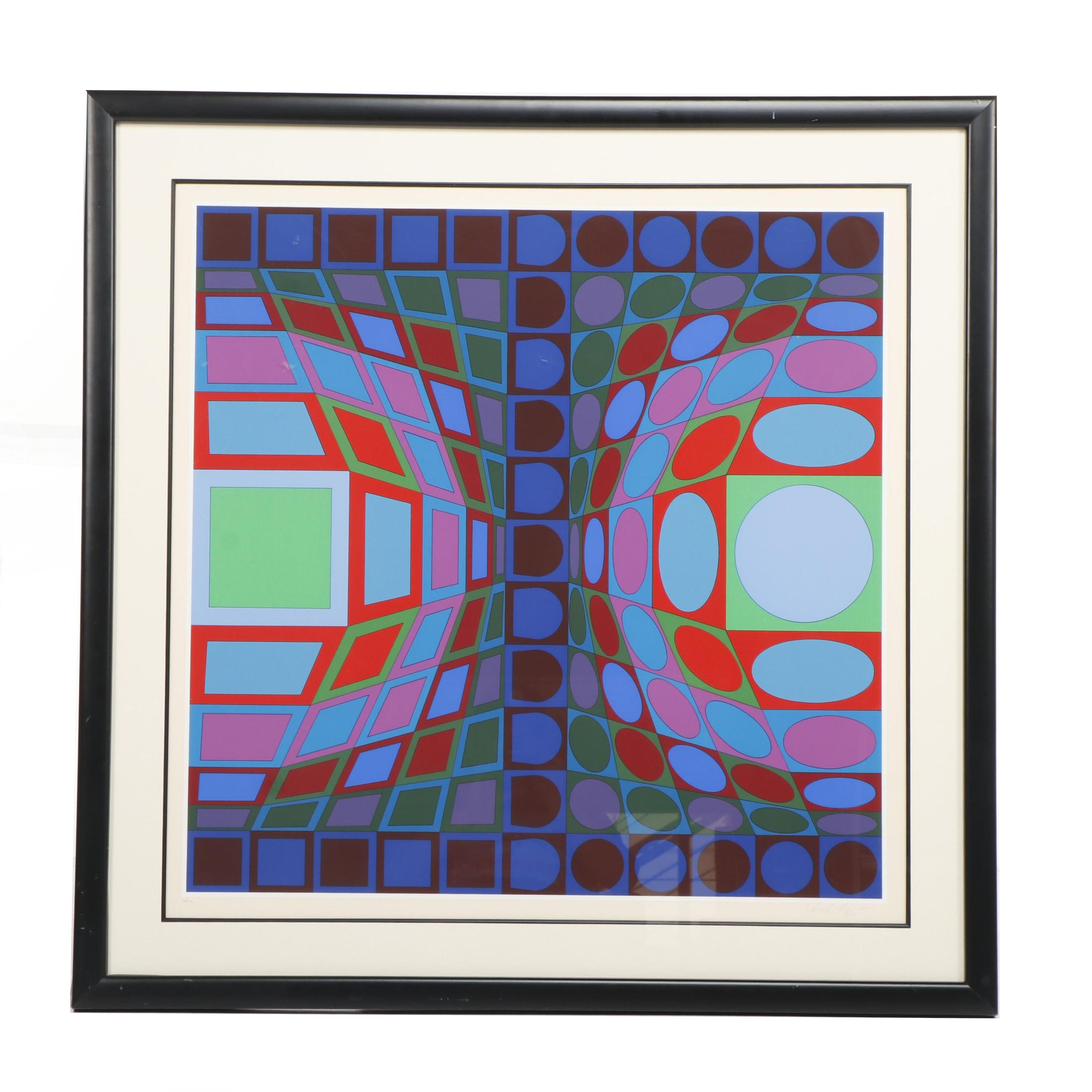 Victor Vasarely Op Art Serigraph "Sinond"