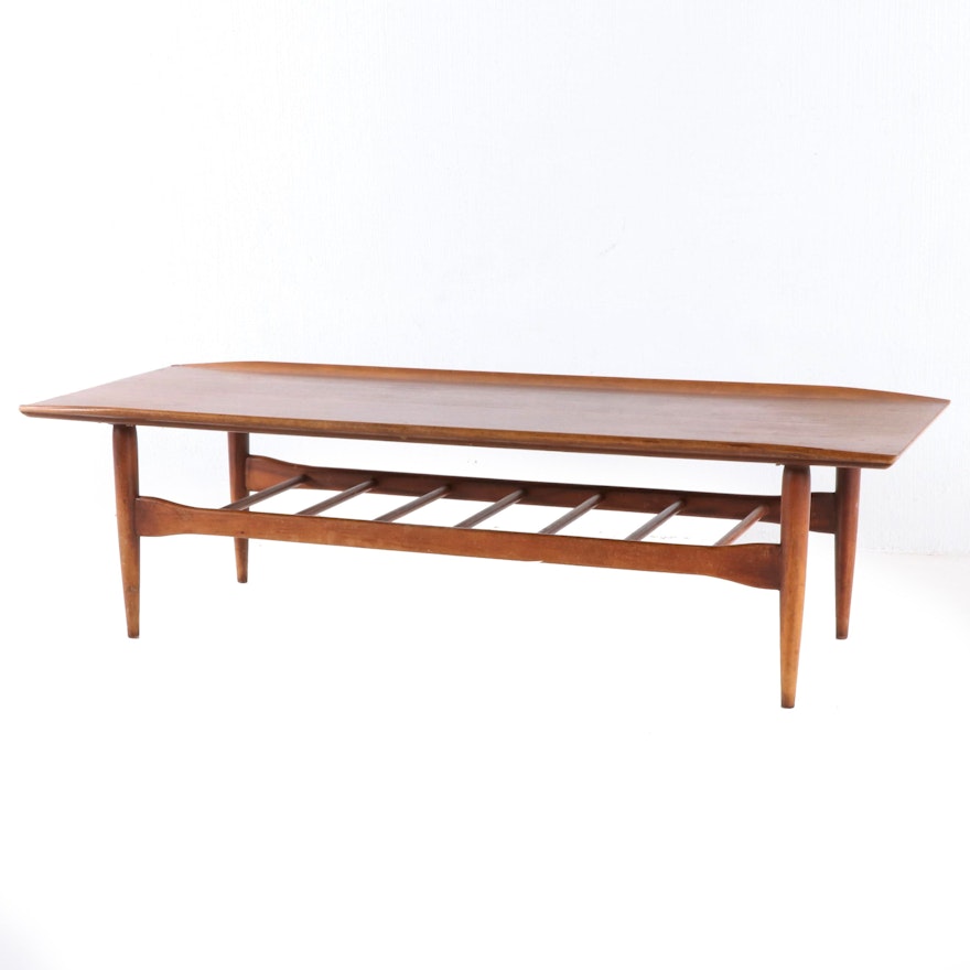 Modernist Walnut and Walnut-Stained Coffee Table, Mid 20th Century