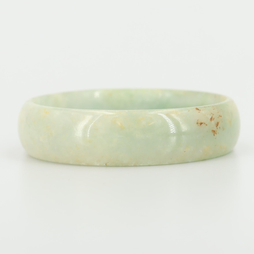 Carved Jadeite Bangle Bracelet