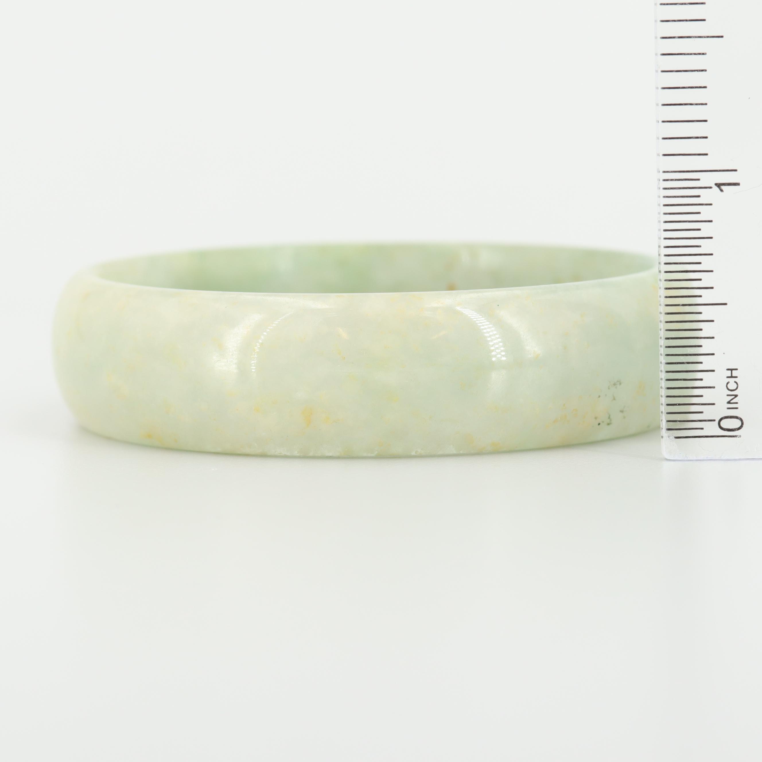 Carved Jadeite Bangle Bracelet