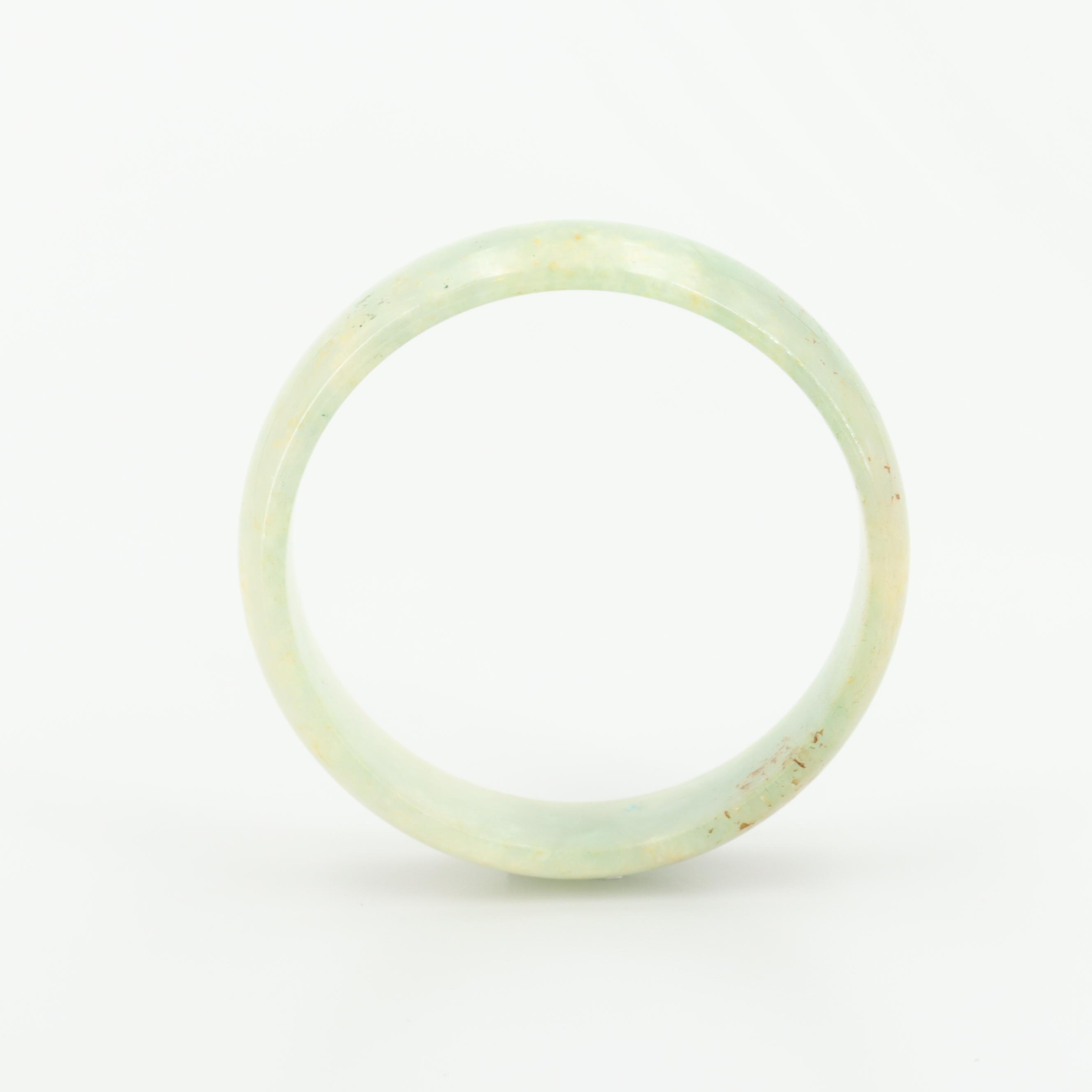 Carved Jadeite Bangle Bracelet