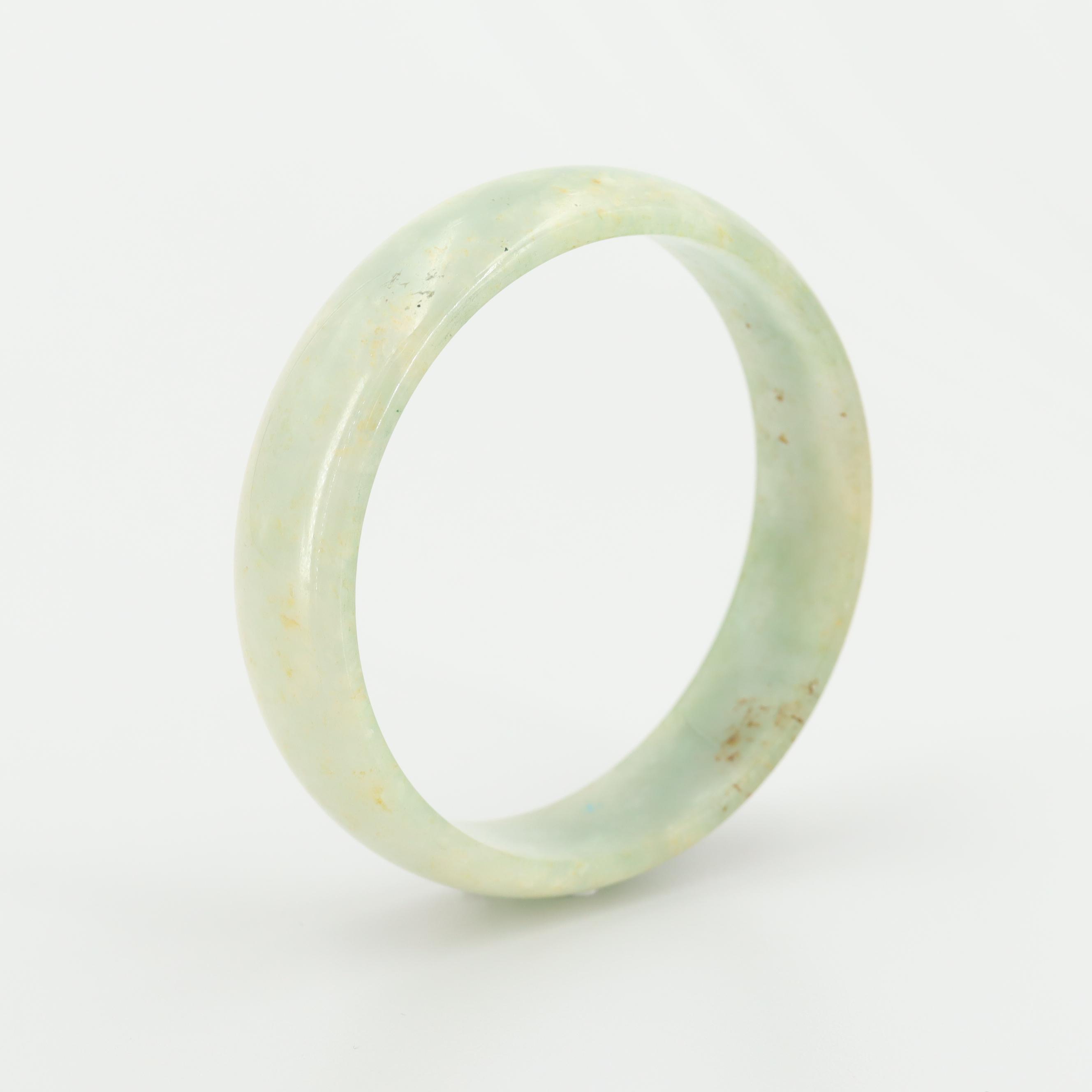 Carved Jadeite Bangle Bracelet