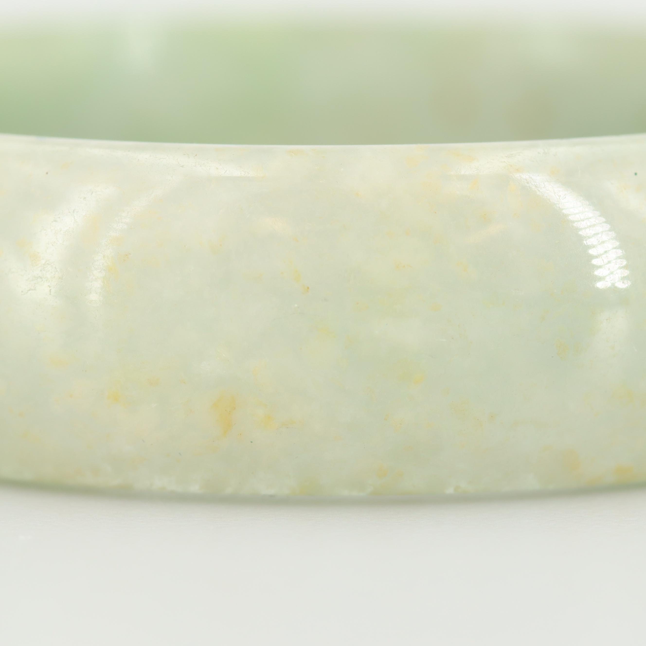 Carved Jadeite Bangle Bracelet