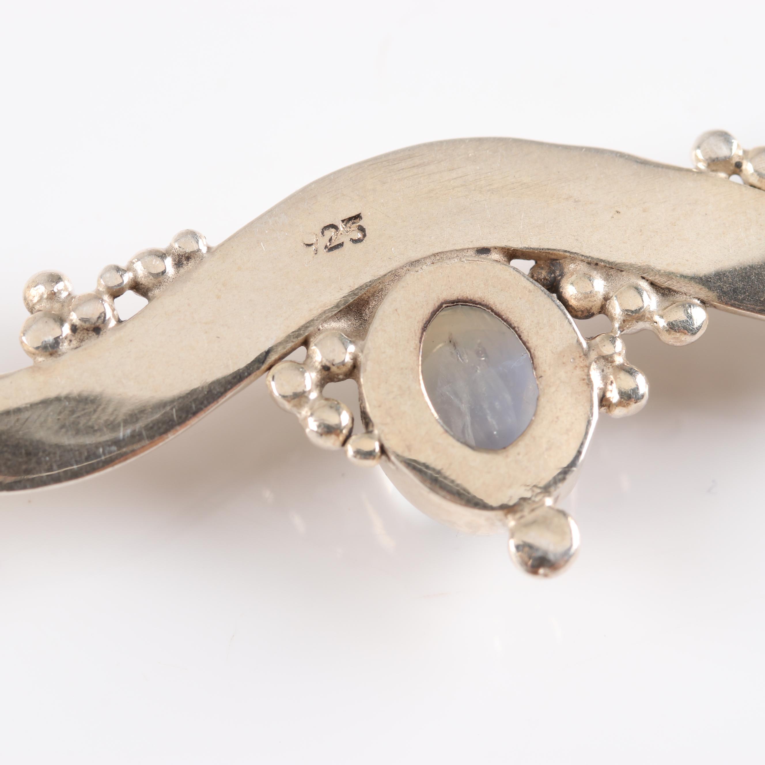 Sterling Silver 1.80 CT Moonstone 3.50 CTW Blue Topaz 1.00 CTW Garnet Necklace