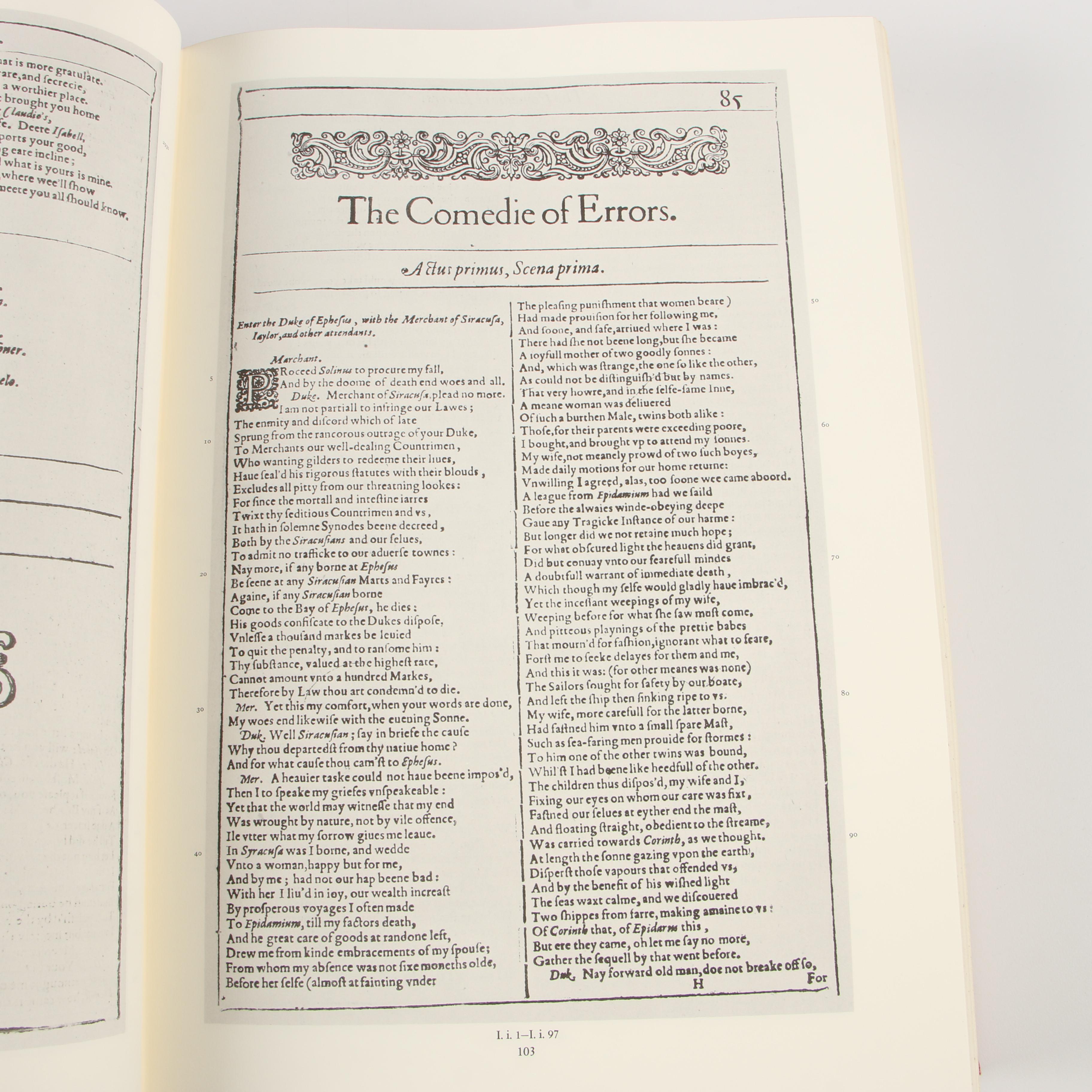 1968 Facsimile "The First Folio of Shakespeare" Prepared by Charlton Hinman