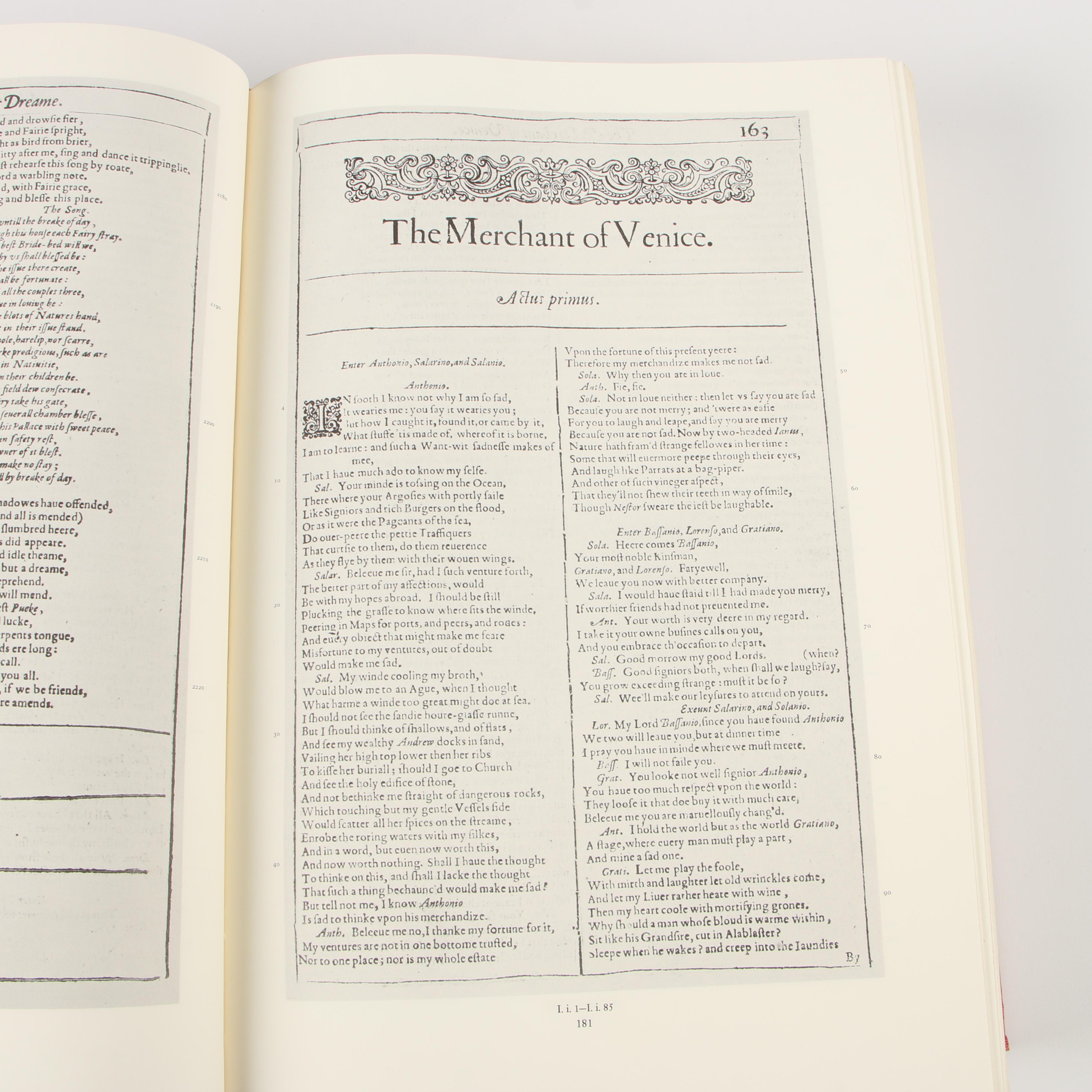 1968 Facsimile "The First Folio of Shakespeare" Prepared by Charlton Hinman