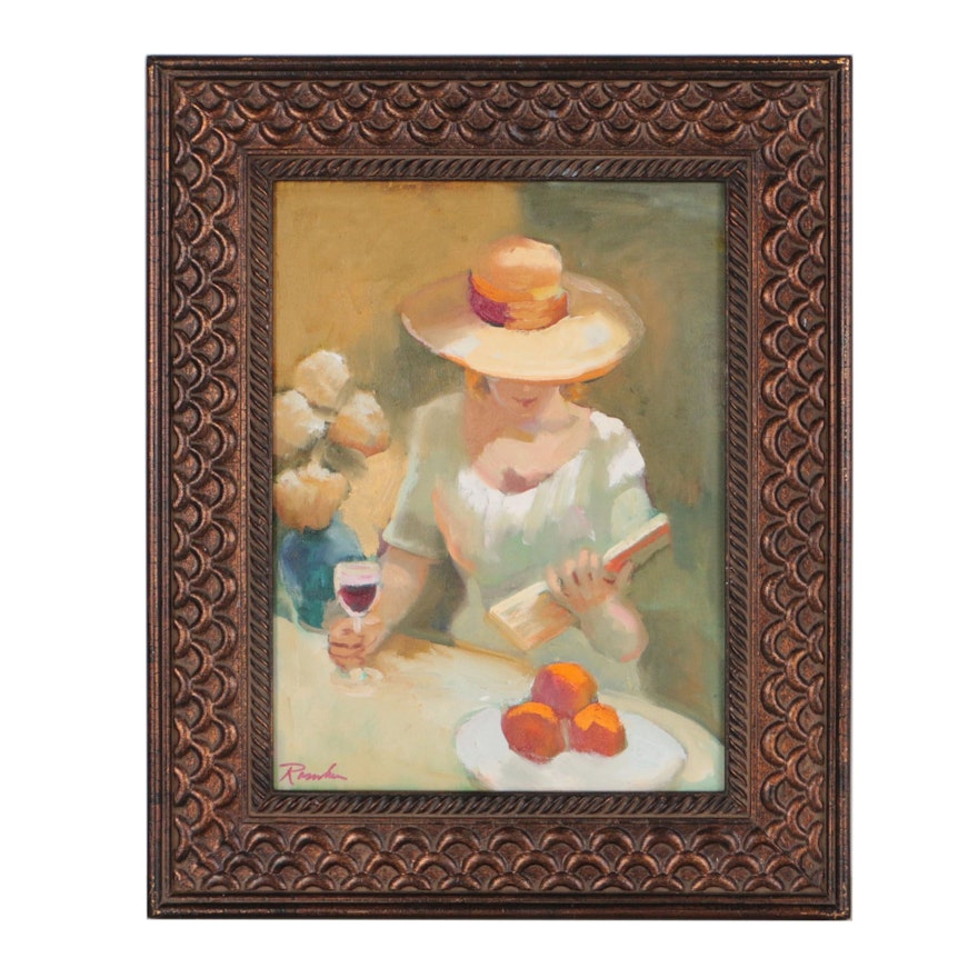 Sally Rosenbaum Figural Oil Painting "My Afternoon"