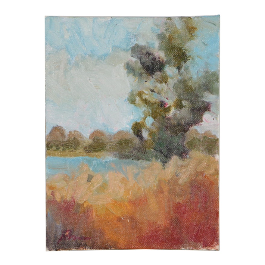 Sally Rosenbaum Landscape Oil Painting "Oak"