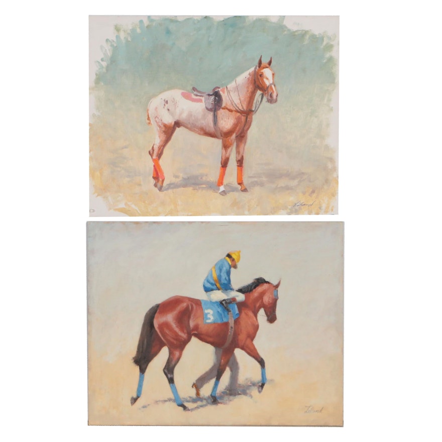 Thad E. Leland Equestrian Oil Paintings