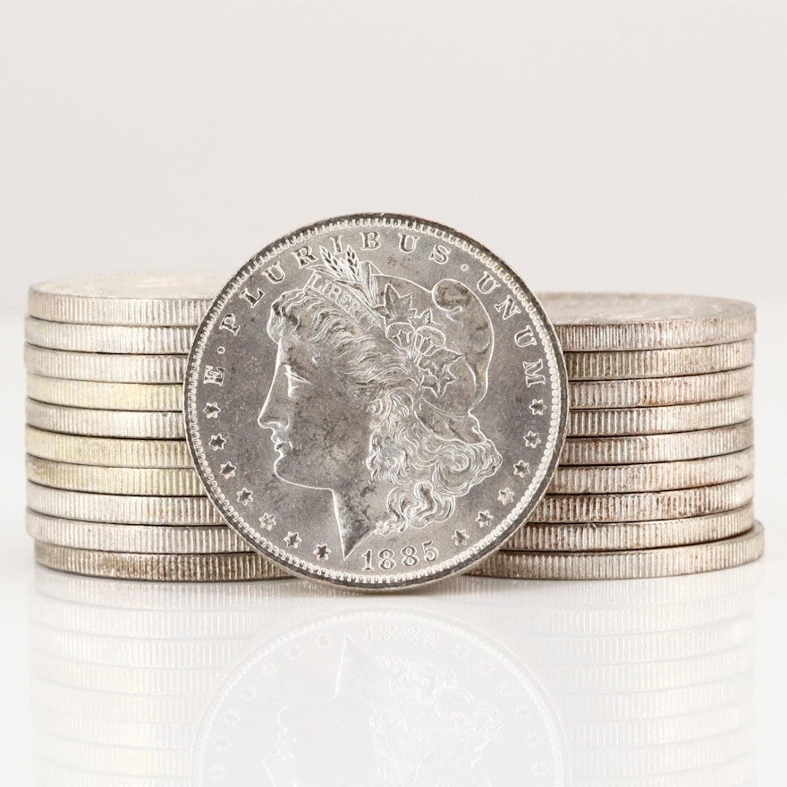 Roll of Twenty Uncirculated 1885-O Silver Morgan Dollars