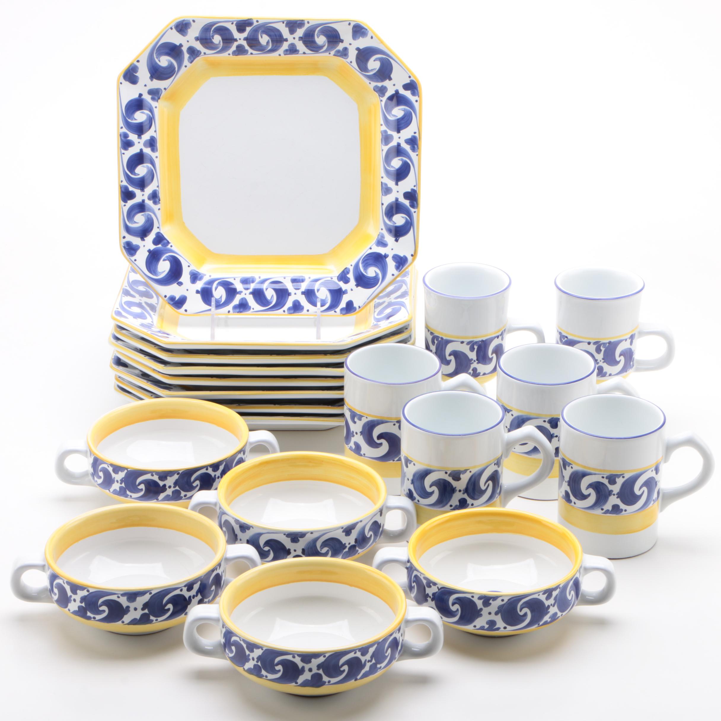 Herend Hungary Village "Splash" Hand Painted Pottery Dinnerware, 1996 - 2005