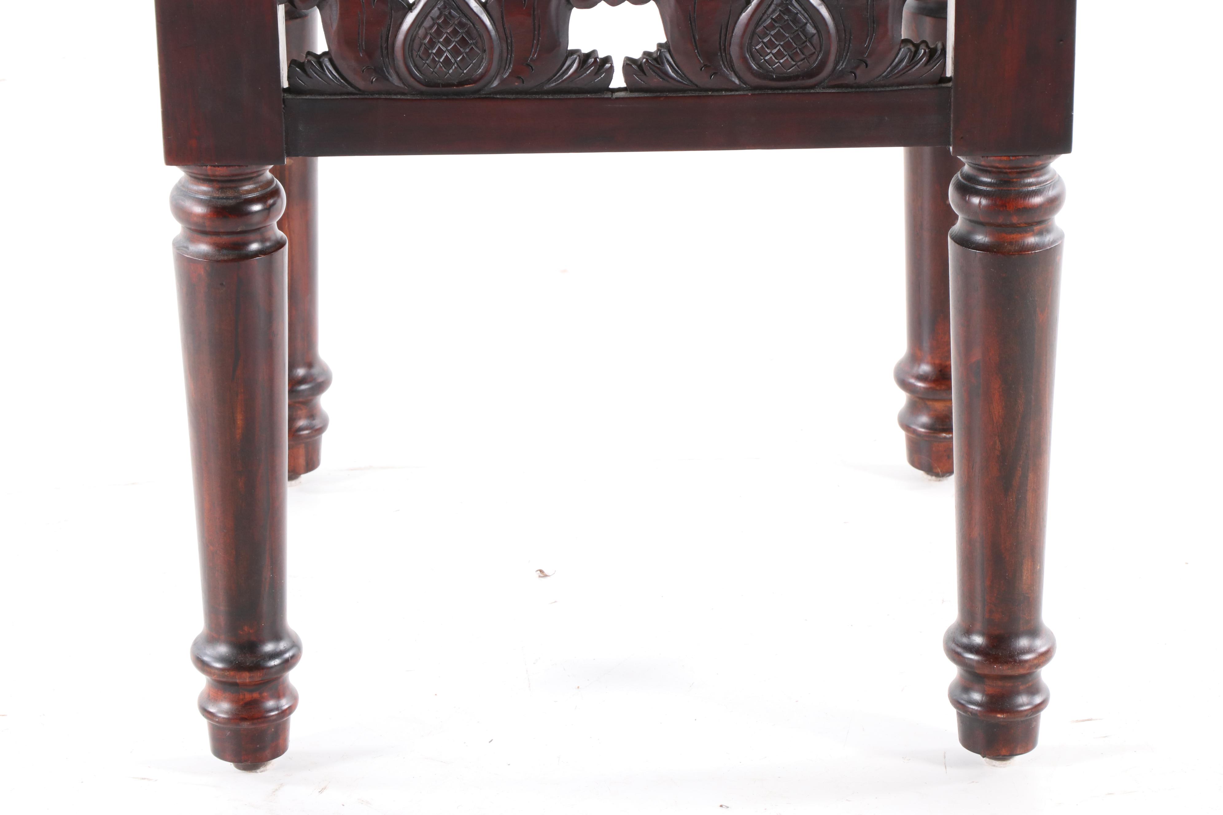 Pier 1 Imports Carved Wooden Wood Indonesian Style Side Table