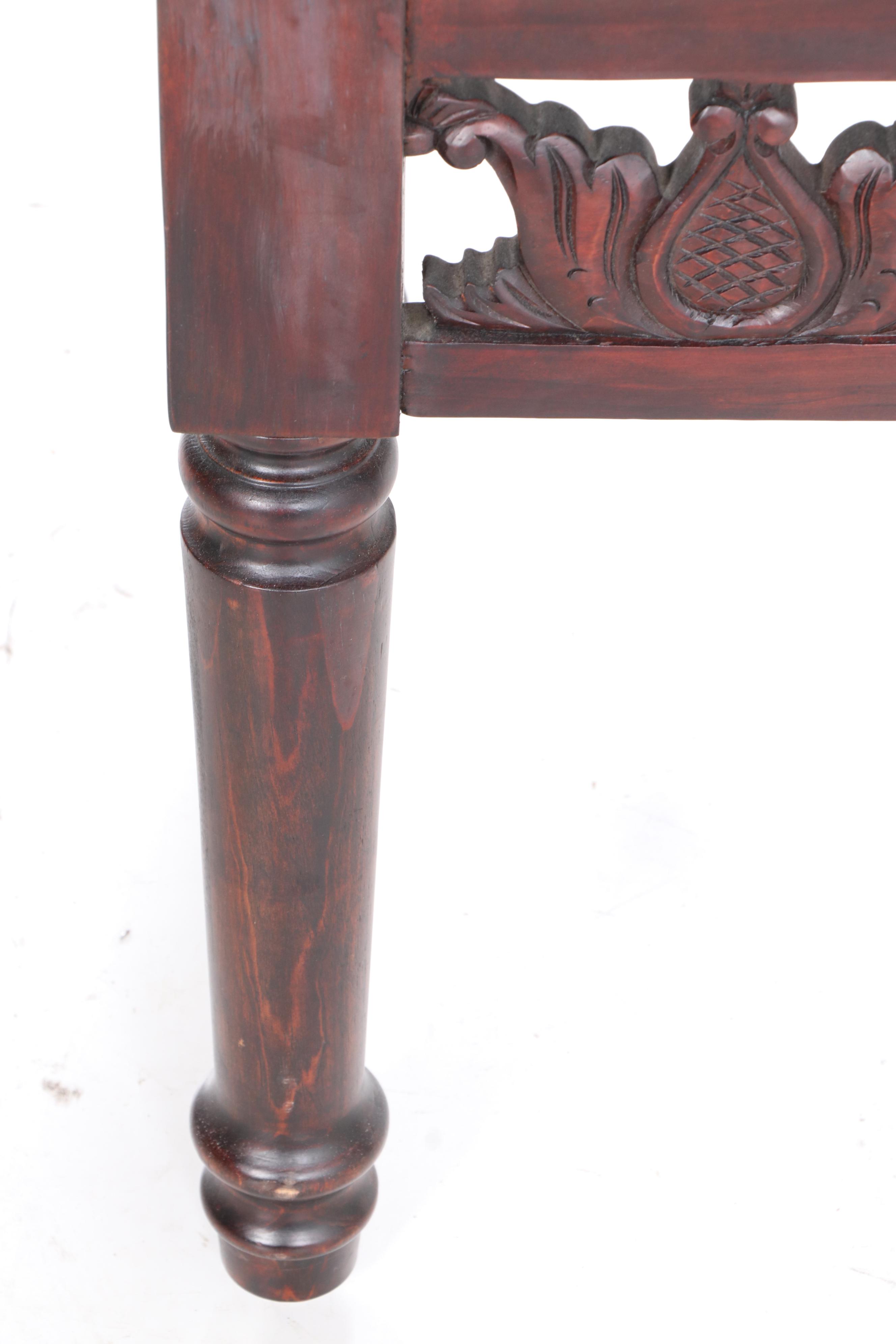 Pier 1 Imports Carved Wooden Wood Indonesian Style Side Table