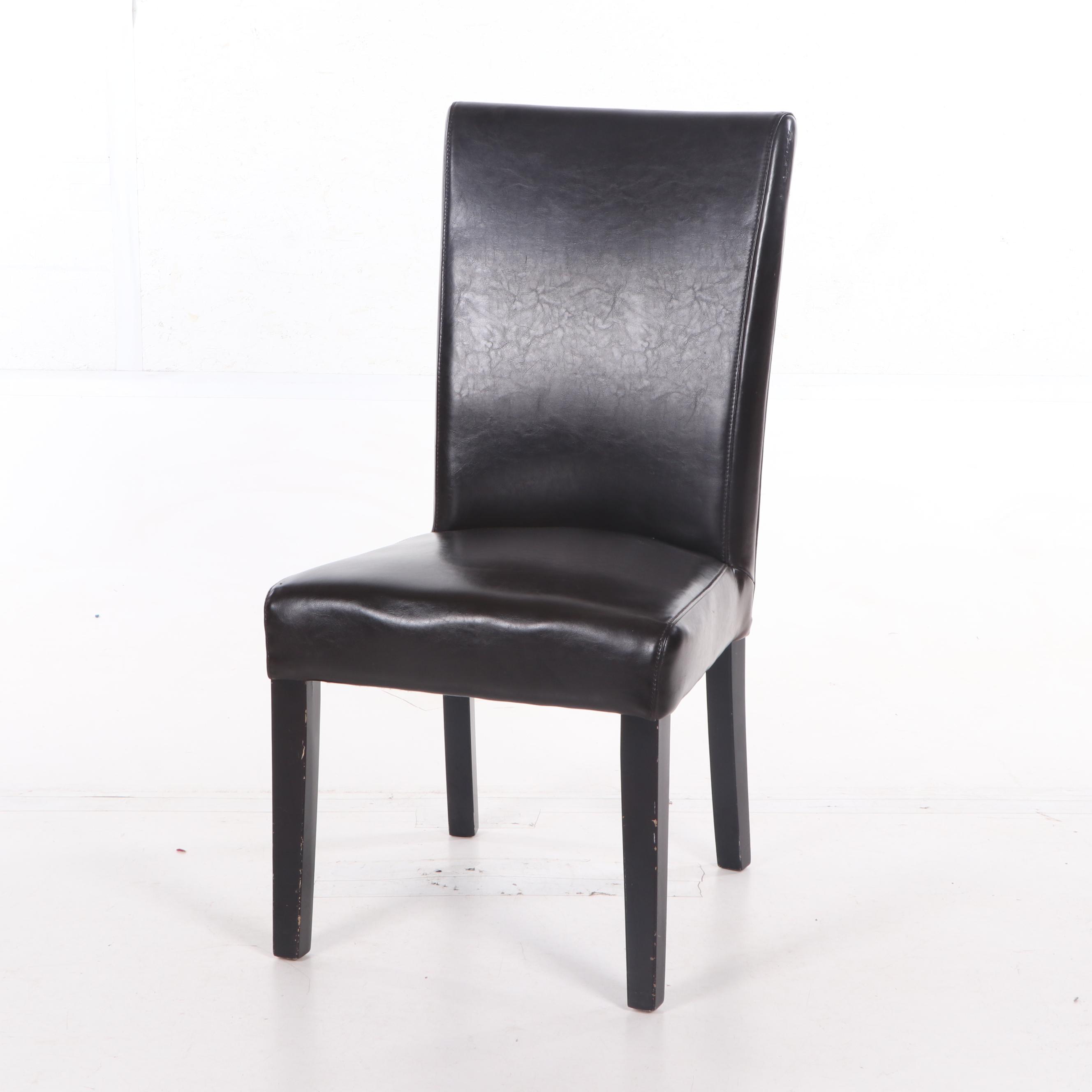 Three Contemporary Modern Faux Leather Upholstered Side Chairs