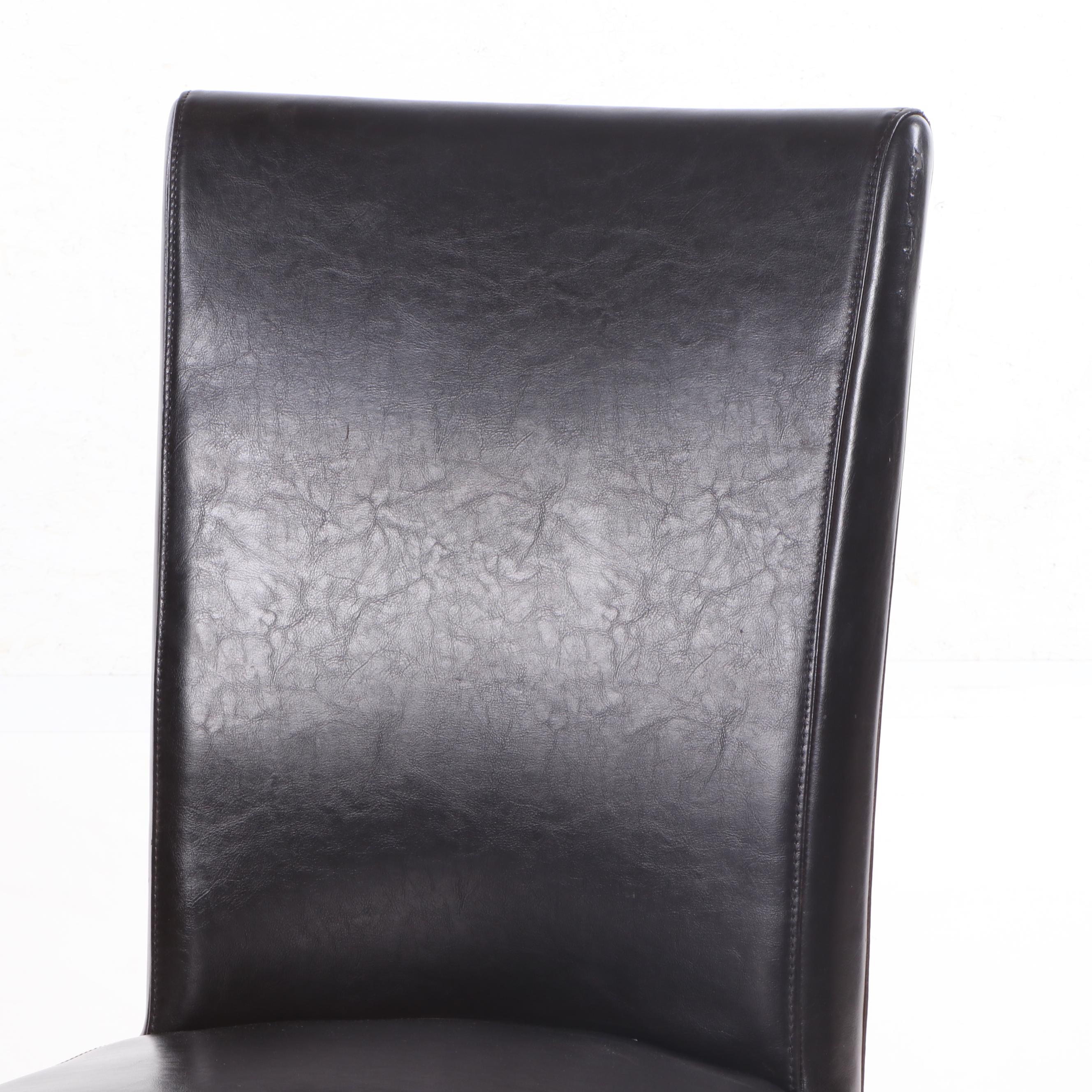 Three Contemporary Modern Faux Leather Upholstered Side Chairs
