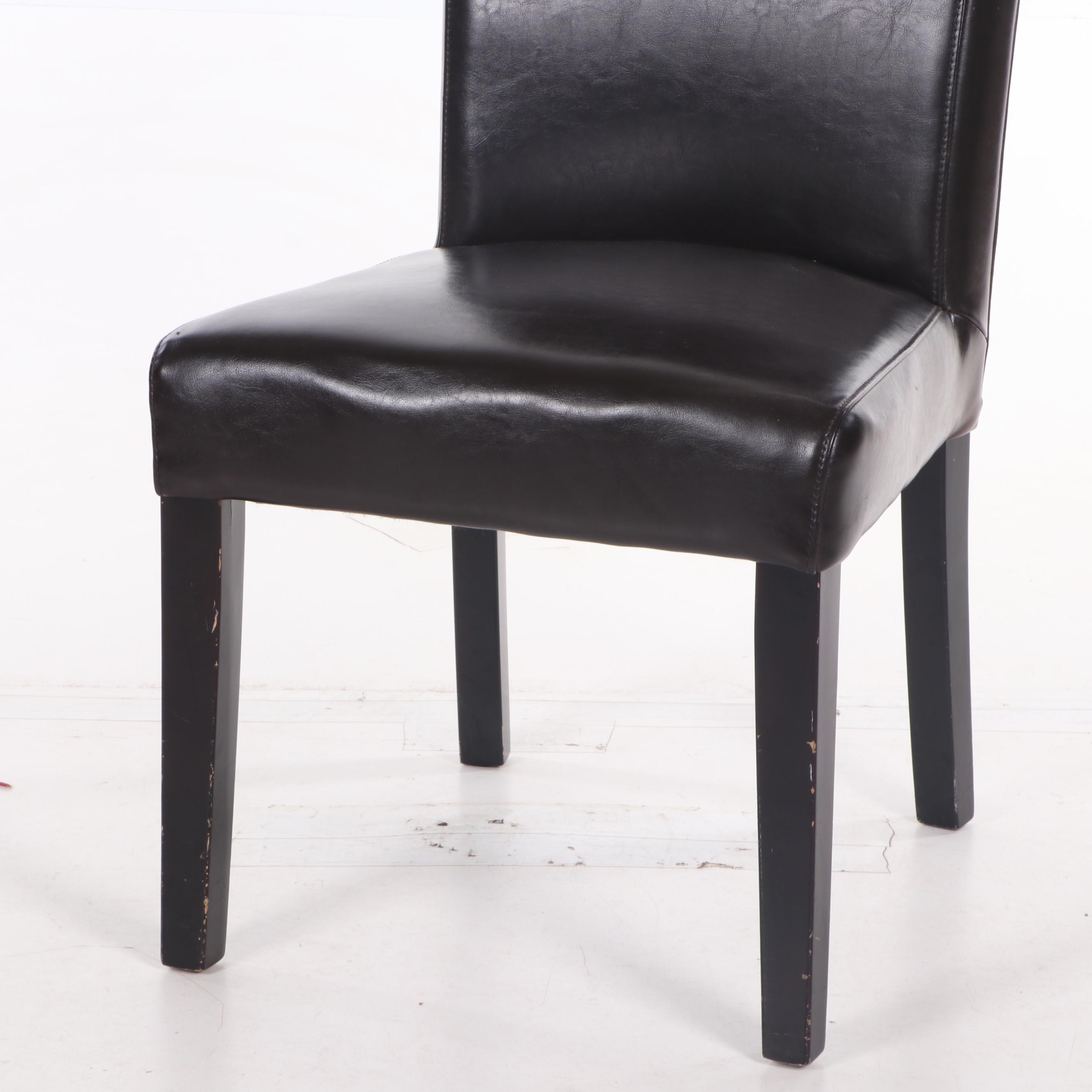 Three Contemporary Modern Faux Leather Upholstered Side Chairs
