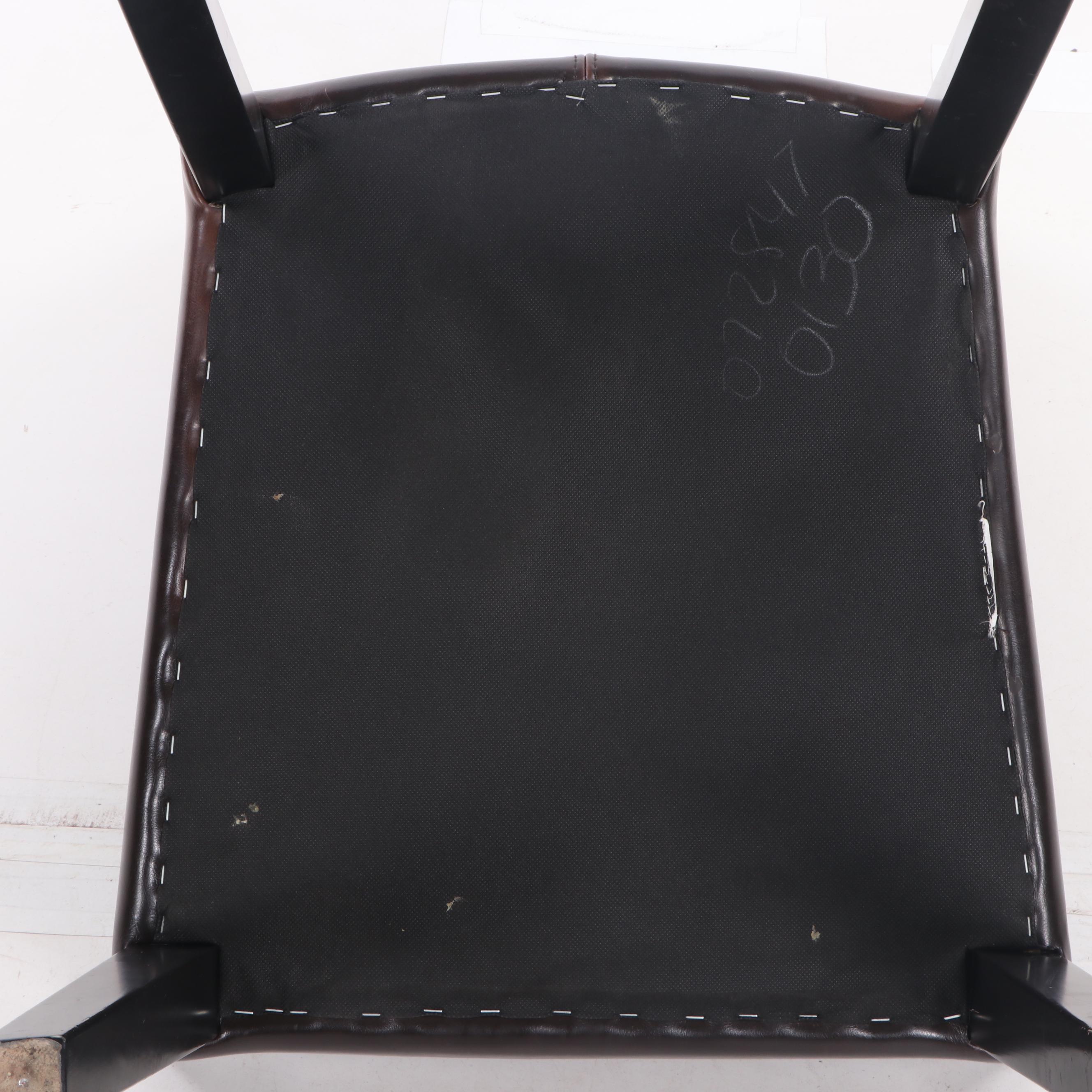 Three Contemporary Modern Faux Leather Upholstered Side Chairs