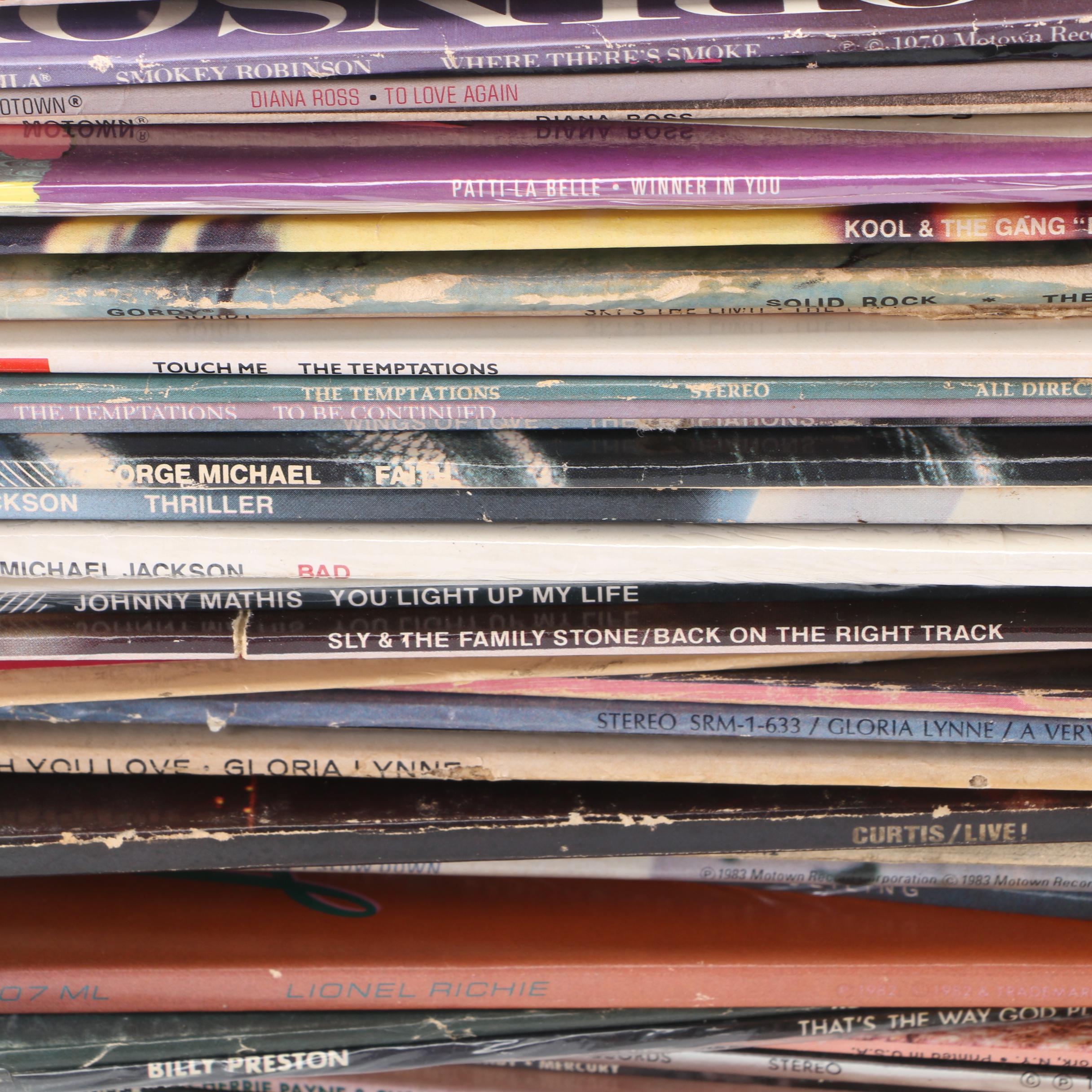 1970s and 80s Vinyl Records including Michael Jackson and Curtis Mayfield