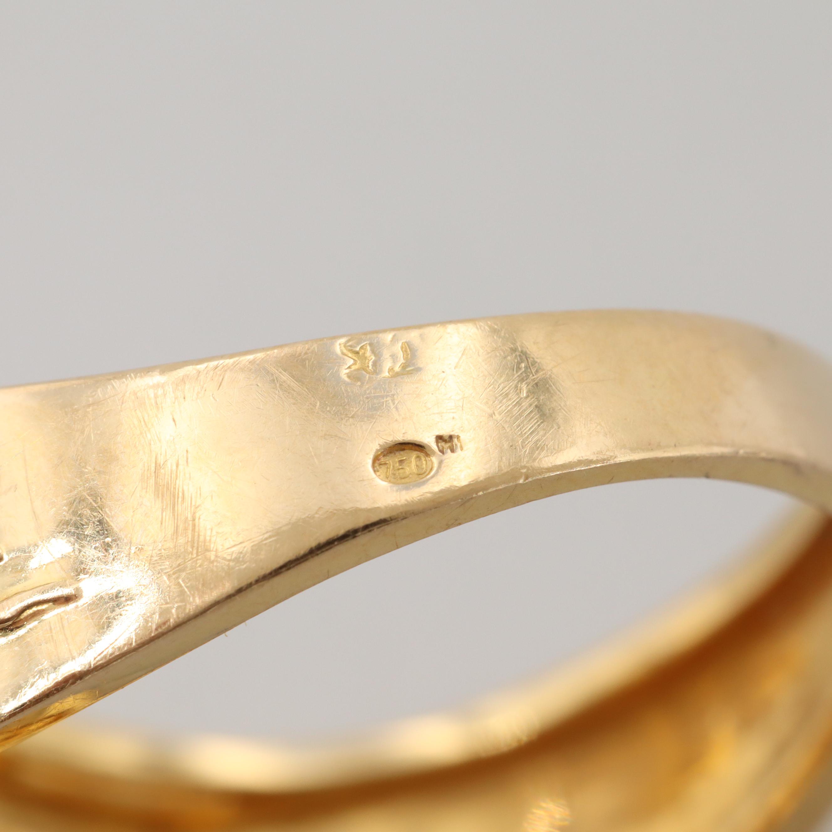 Carrera y Carrera 18K Adam and Eve Diamond Ring with Jewelry Pouch