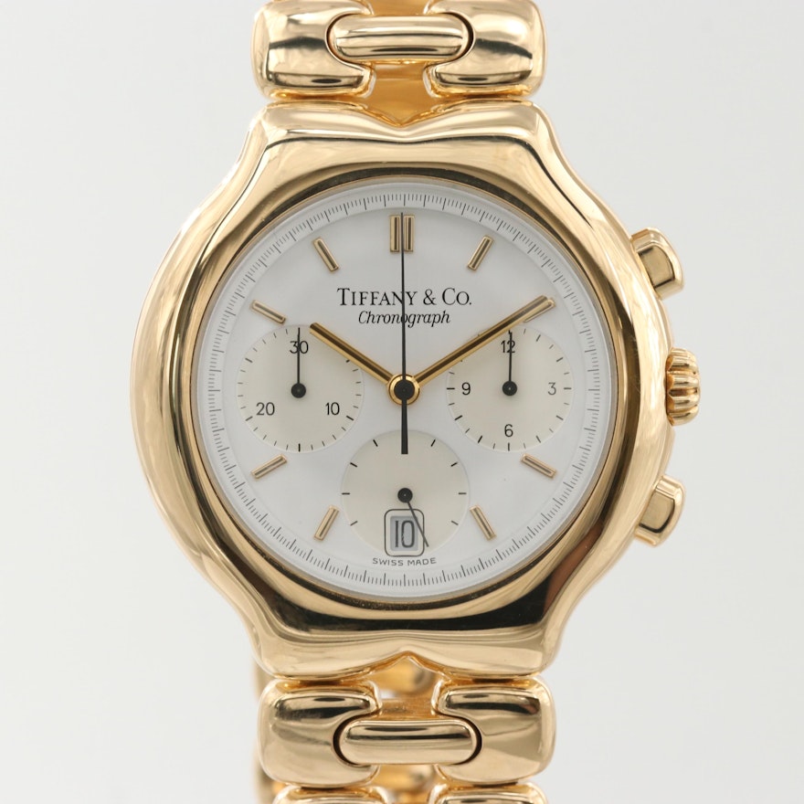 Tiffany & Co. Tesoro 18K Yellow Gold Quartz Chronograph Wristwatch