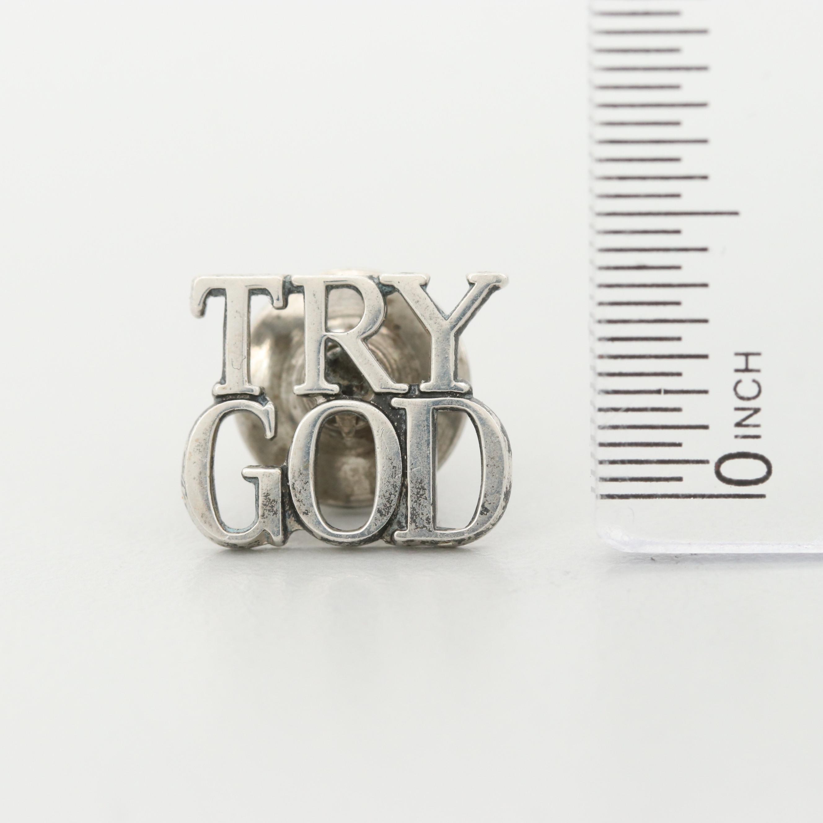 Tiffany & Co. Sterling Silver "Try God" Lapel Pin
