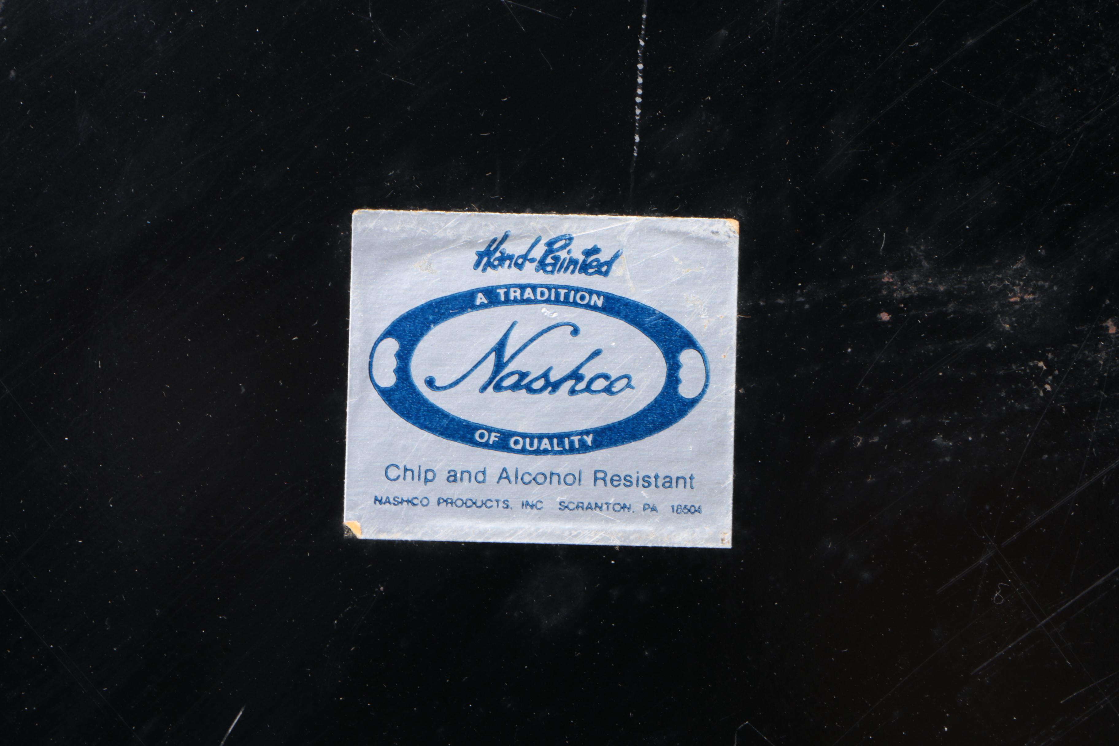 Nashco Tole Tray and Other Assorted Serving Trays Including Gorham