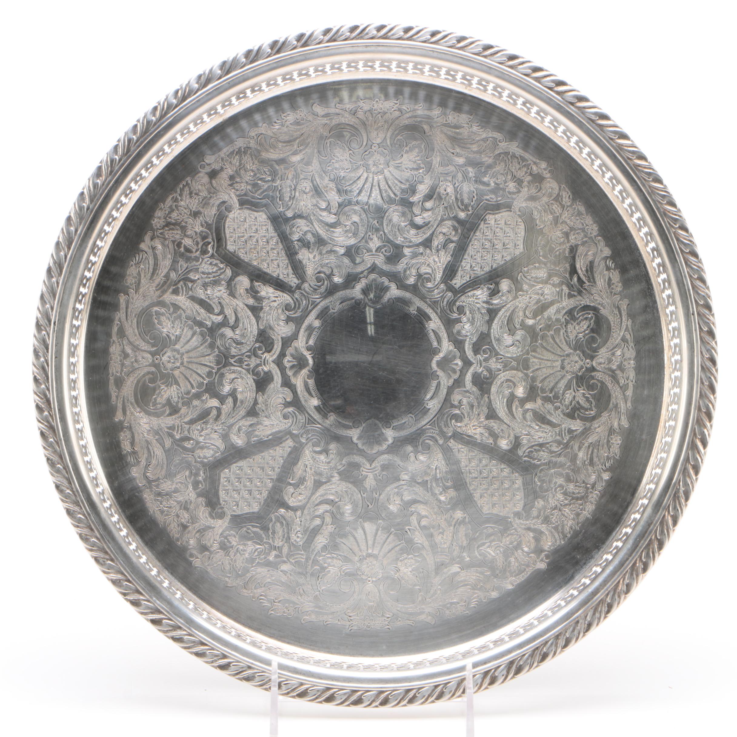 Nashco Tole Tray and Other Assorted Serving Trays Including Gorham