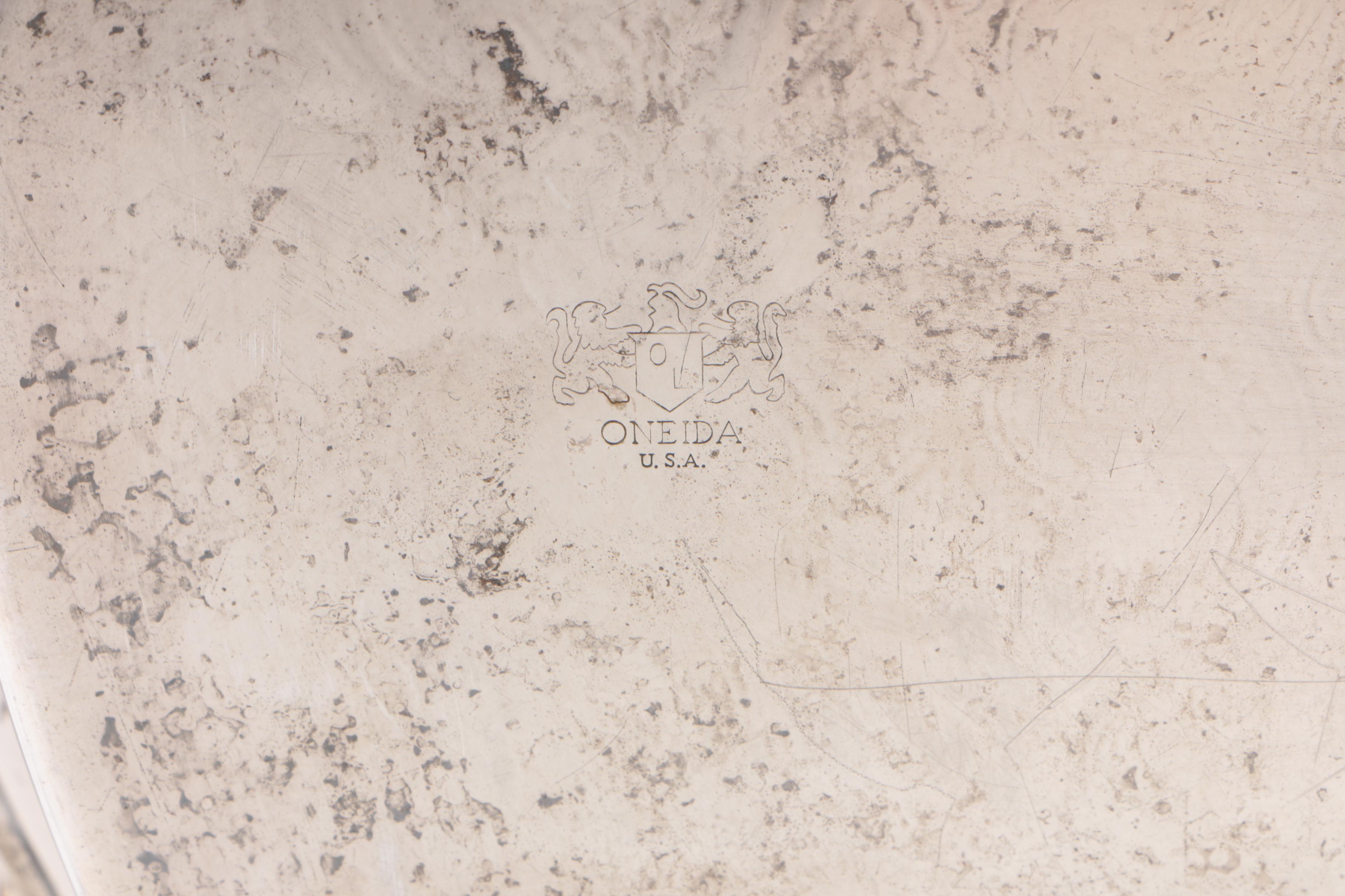 Nashco Tole Tray and Other Assorted Serving Trays Including Gorham