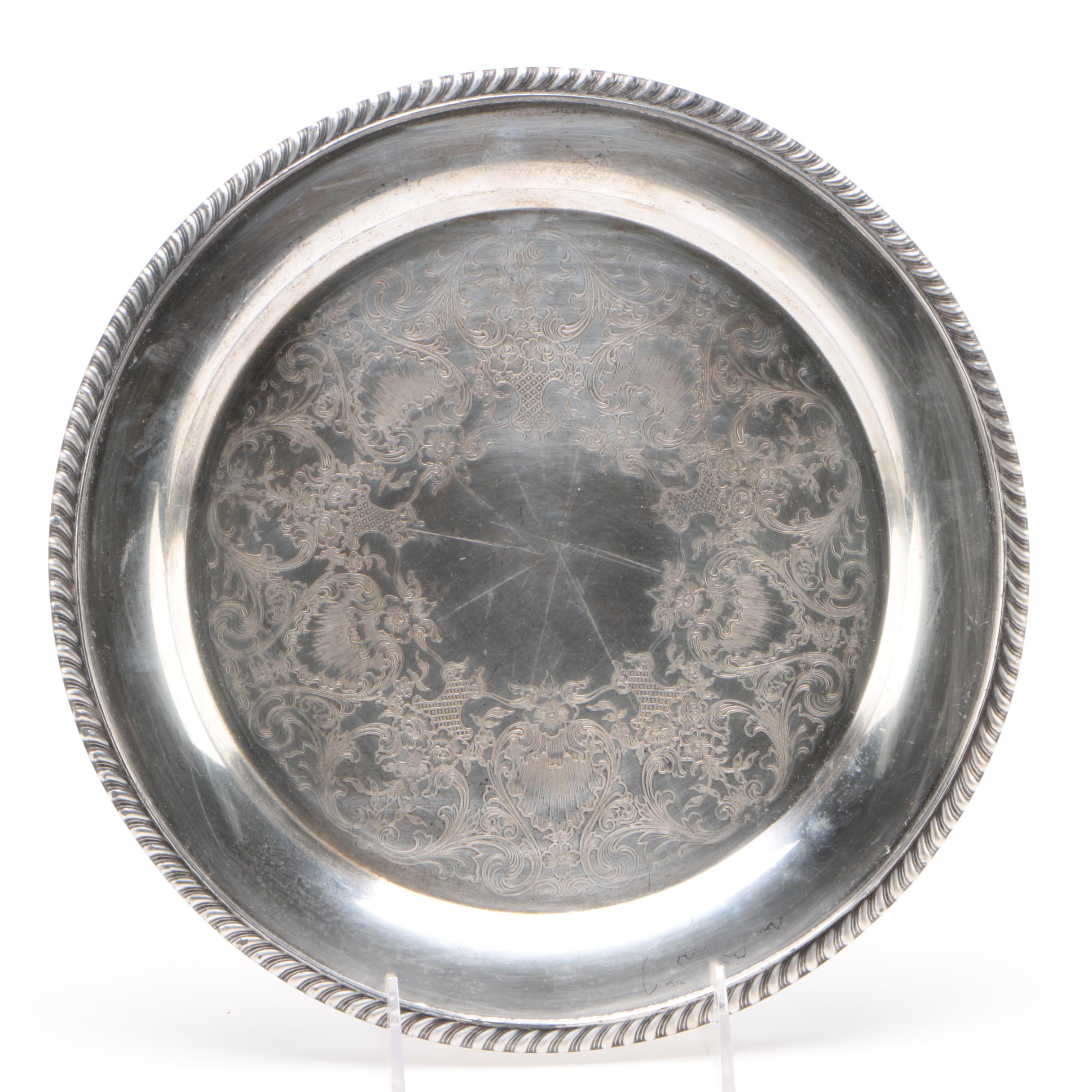 Nashco Tole Tray and Other Assorted Serving Trays Including Gorham