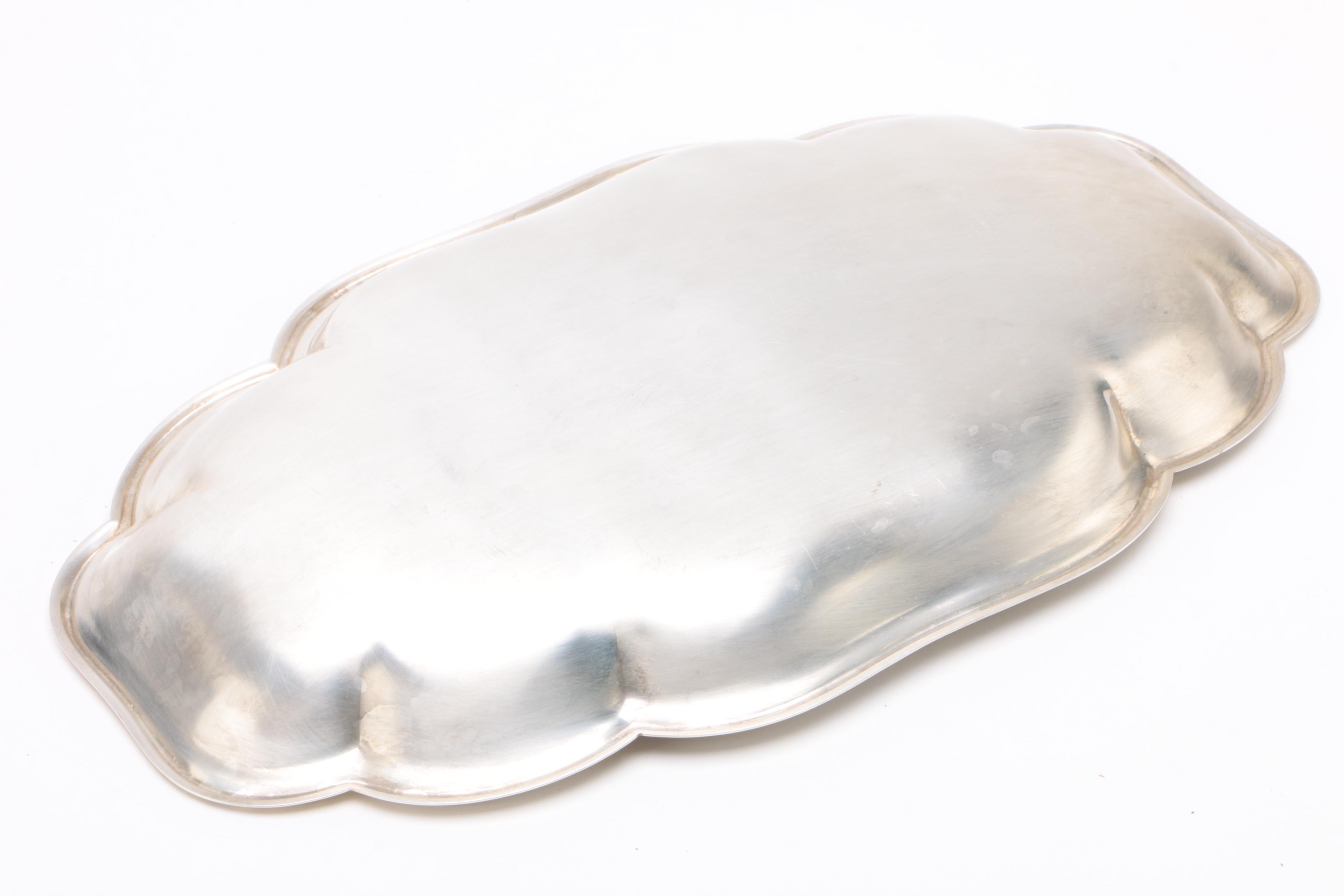 Nashco Tole Tray and Other Assorted Serving Trays Including Gorham