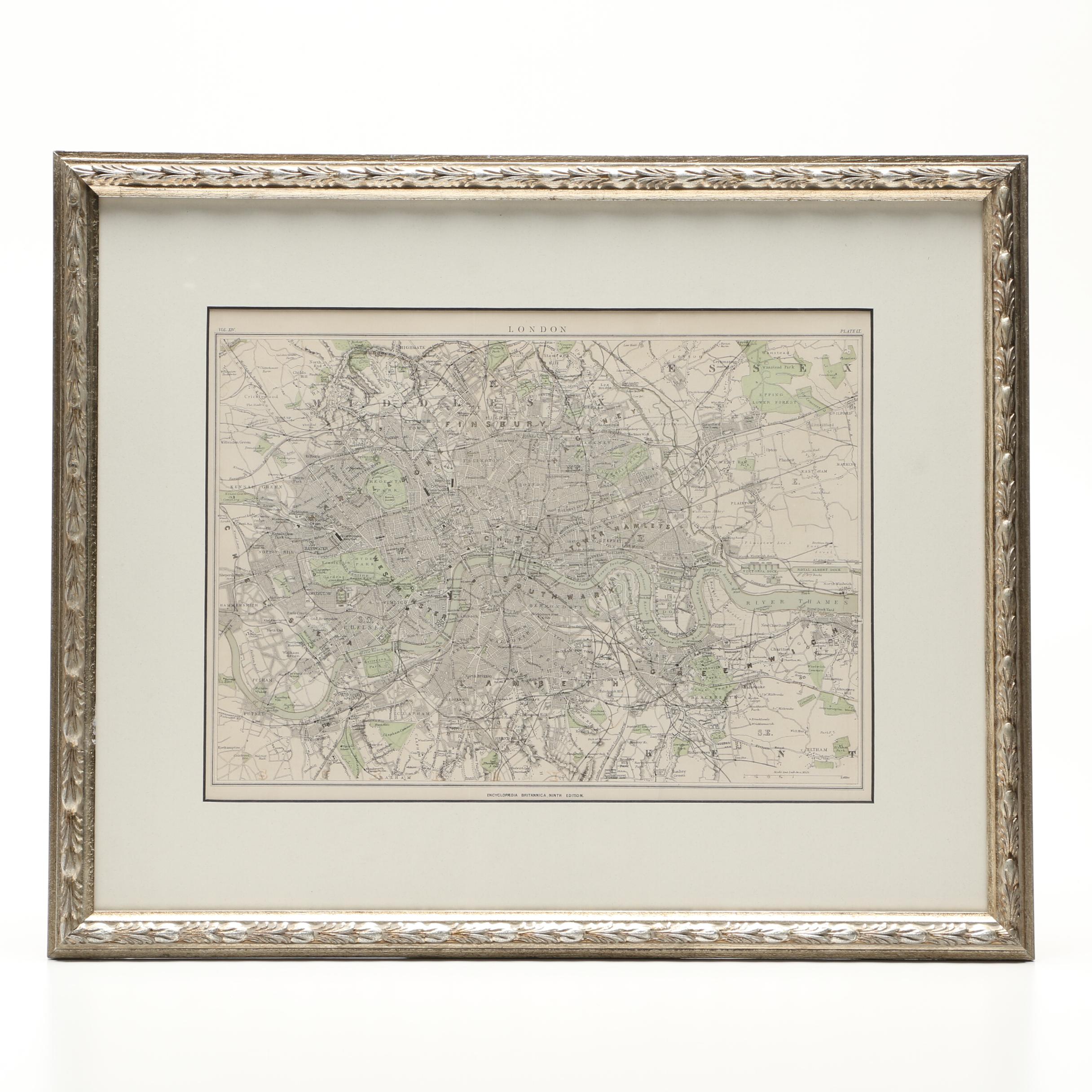 City Map of London from "Encyclopedia Britannica"