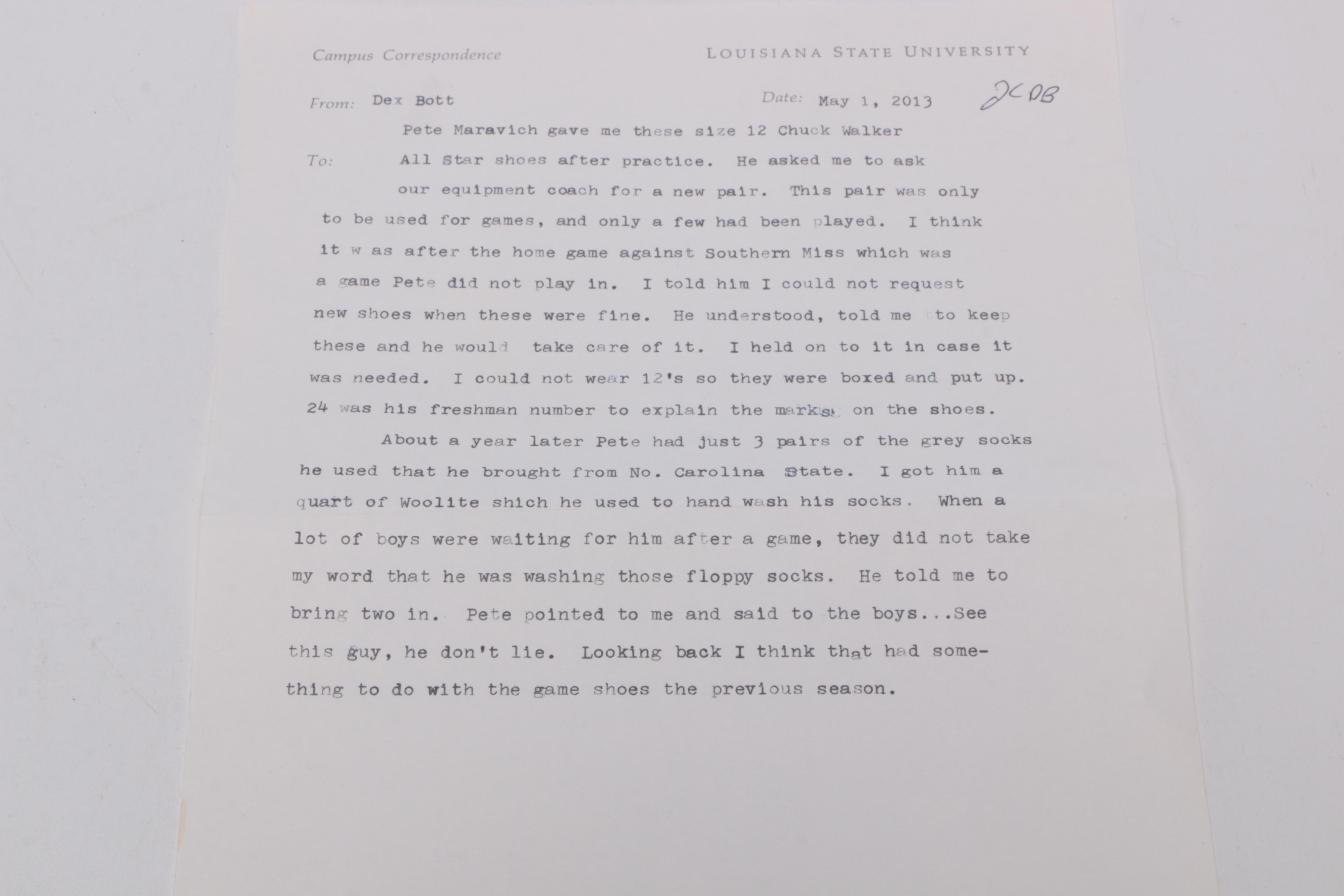 1967 Pete Maravich Game Worn Converse Shoes, Signed Guide and other LSU Items