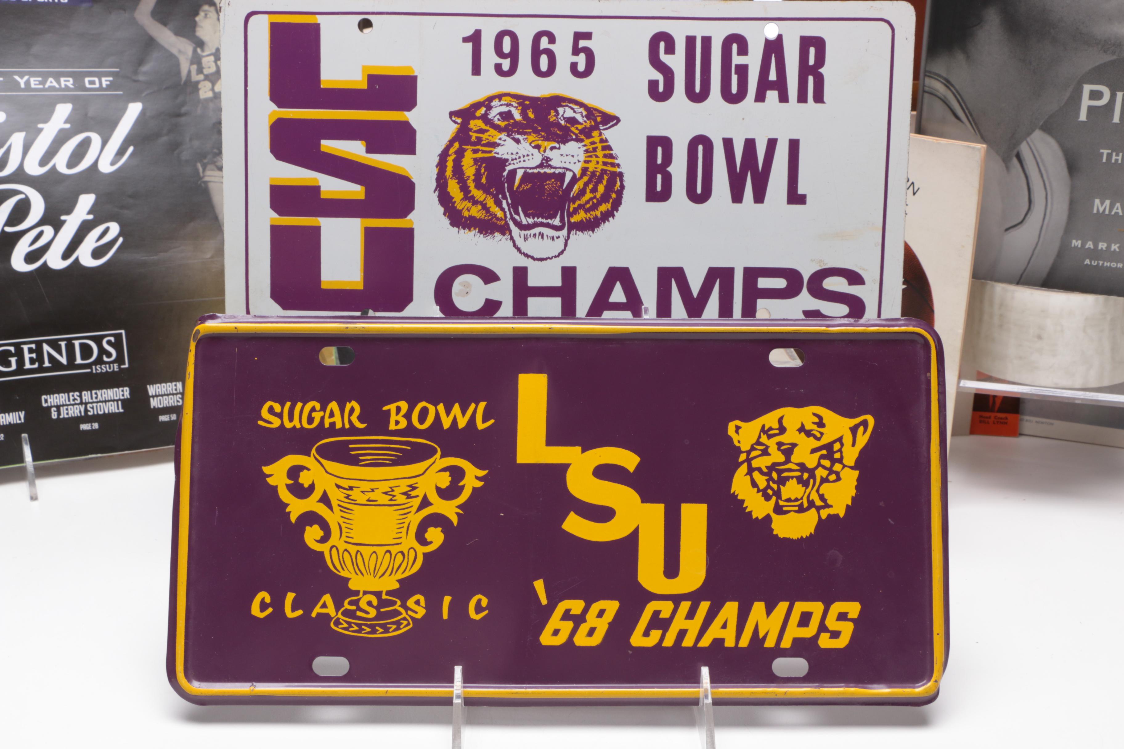 1967 Pete Maravich Game Worn Converse Shoes, Signed Guide and other LSU Items