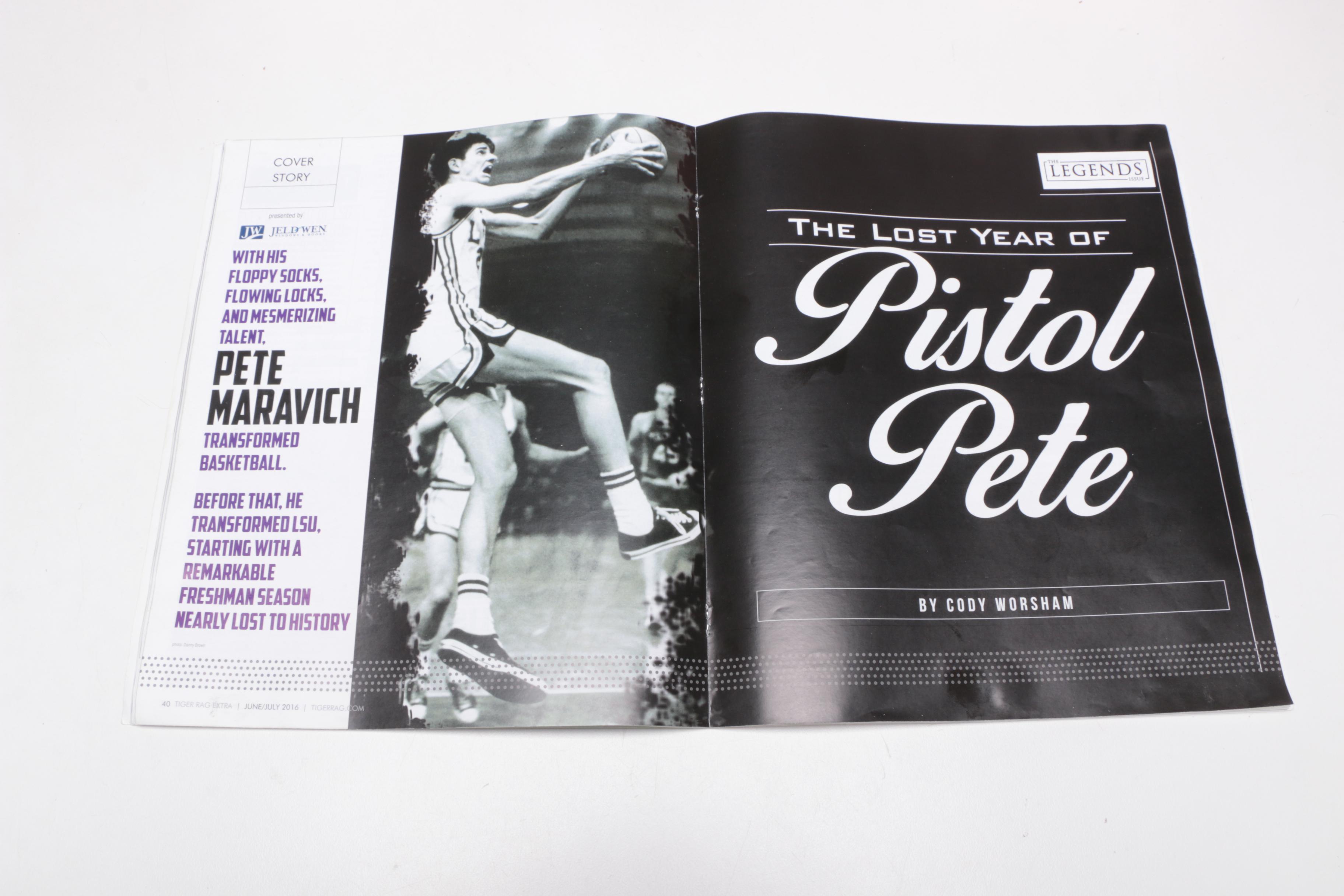 1967 Pete Maravich Game Worn Converse Shoes, Signed Guide and other LSU Items