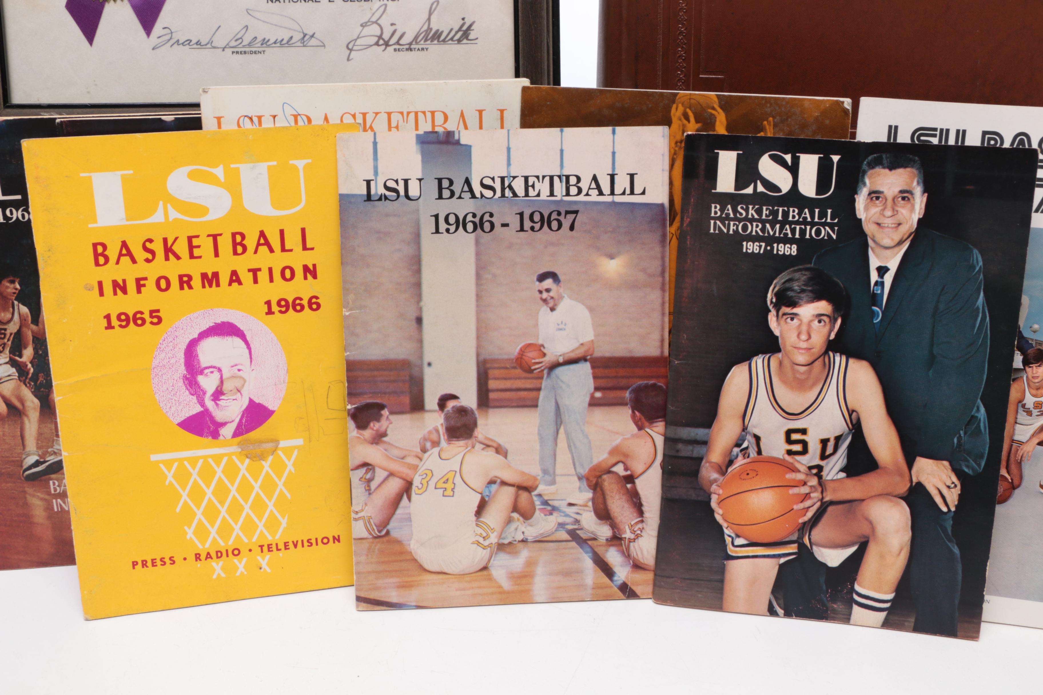 1967 Pete Maravich Game Worn Converse Shoes, Signed Guide and other LSU Items