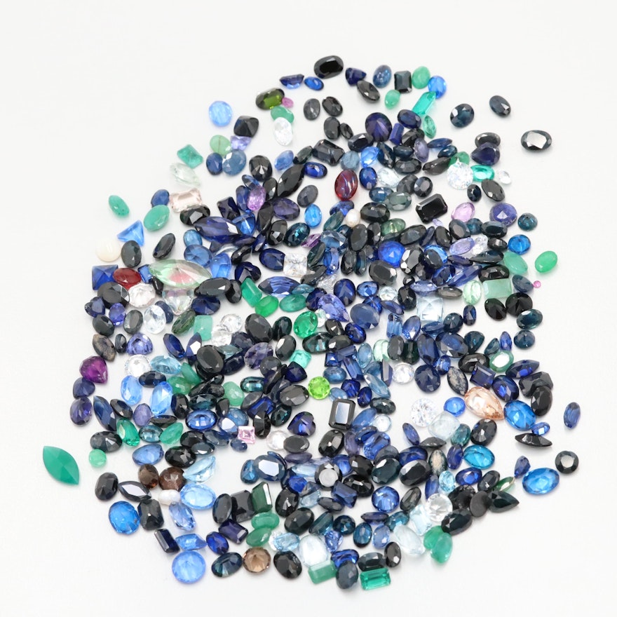 Loose 290.16 CTW Mixed Gemstones Including Sapphire, Emerald and Simulants