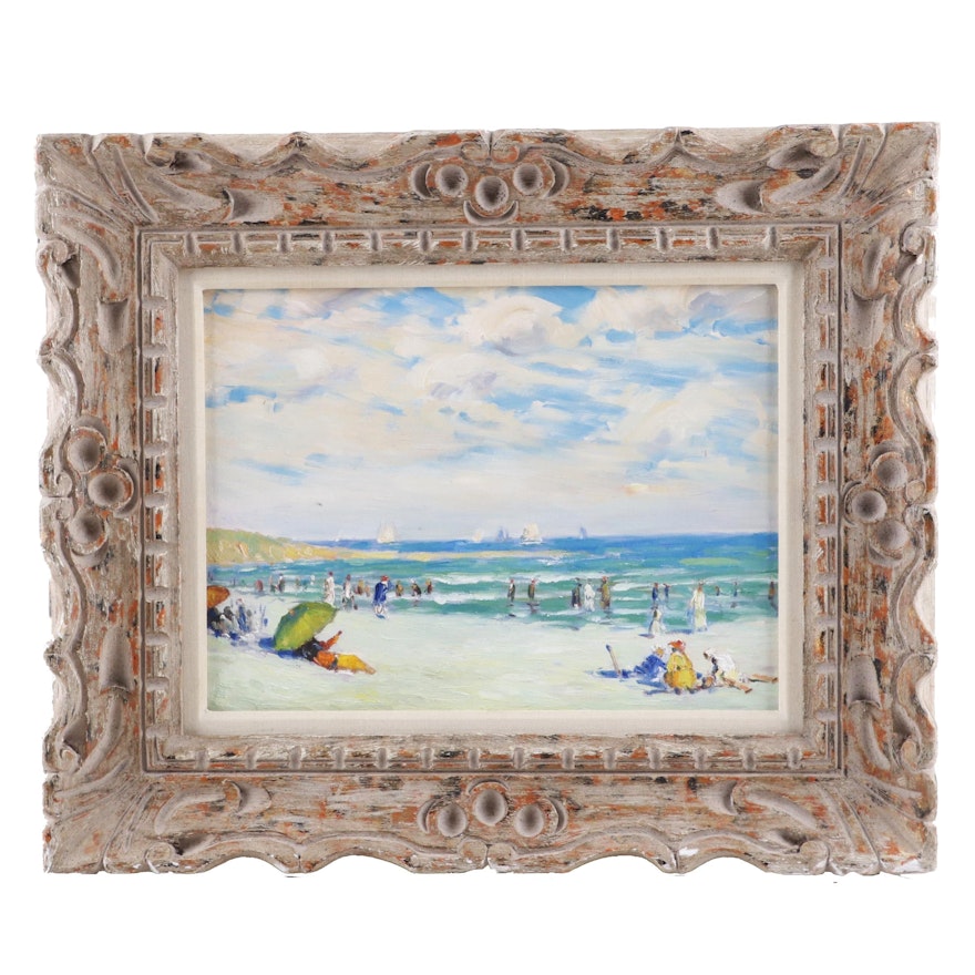 Oil Painting of a Beach Scene