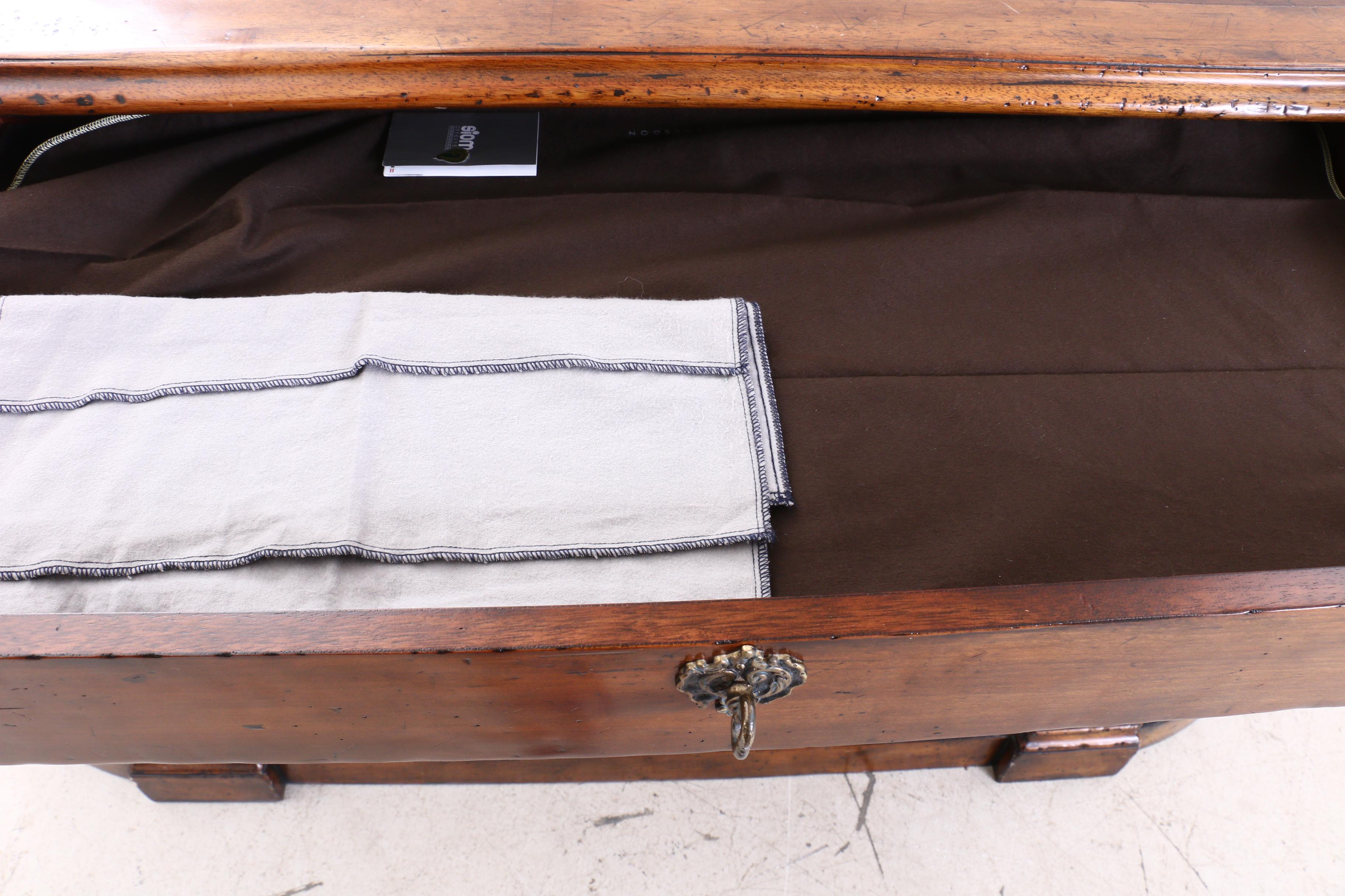 Henredon "Castellina" Walnut Buffet with Silverware Drawer, Contemporary