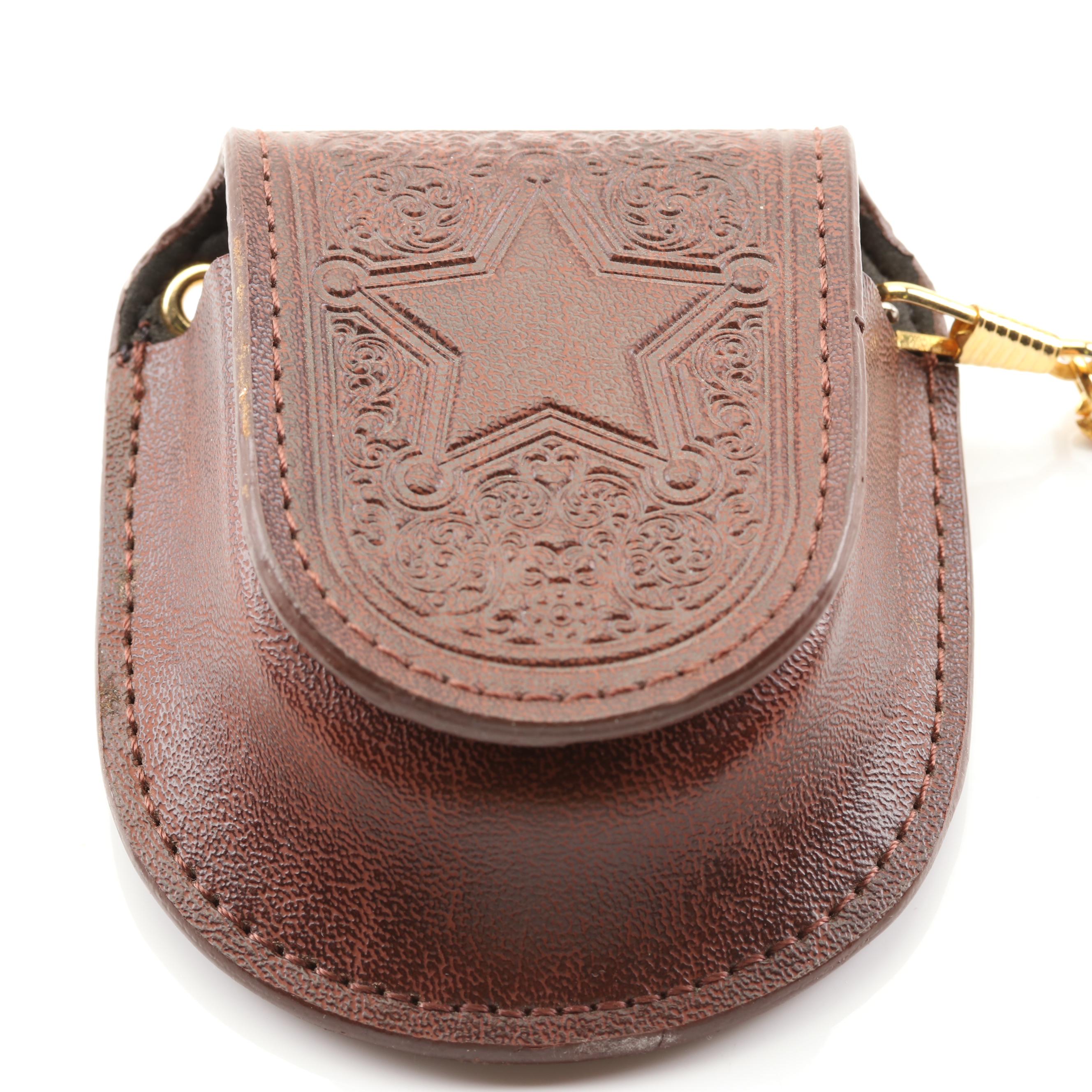 Franklin Mint Collection Wyatt Earp Pocket Watch and Fob Chain