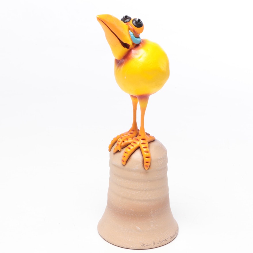 Todd J. Warner Ceramic Yellow Bird Bell, 2004