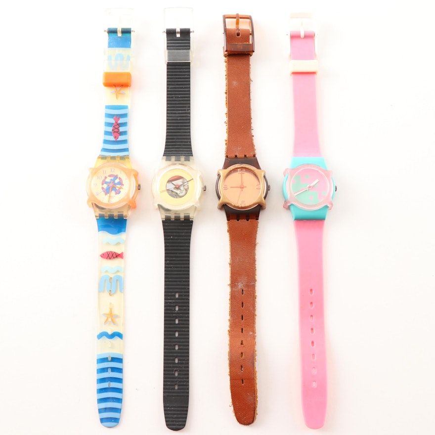 Vintage Swatch Wristwatches Including Tour, Pelota, Tee and Tweed