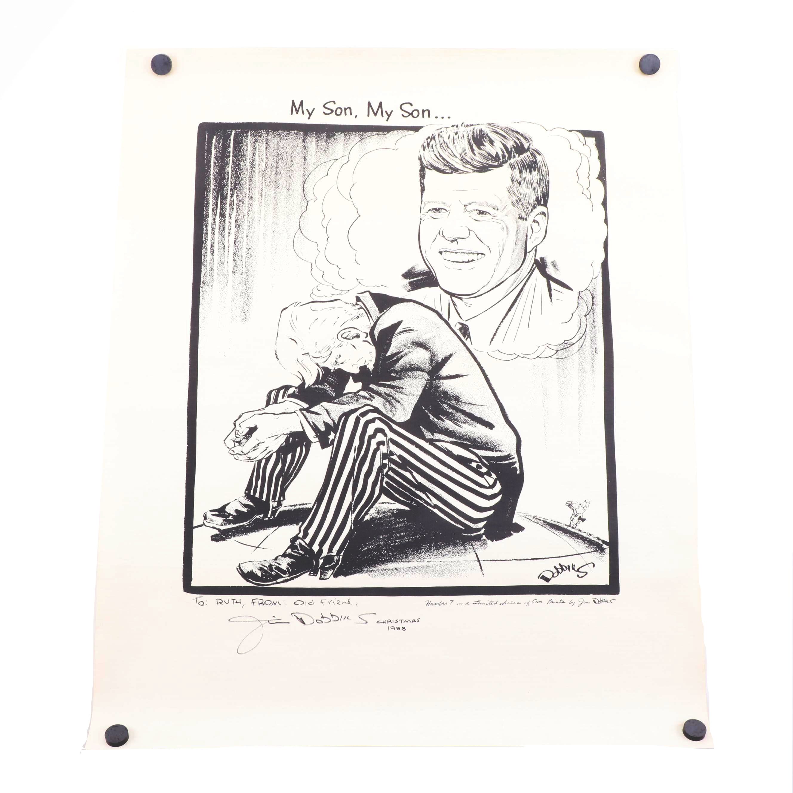 Photomechanical Print After Jim Dobbins "My Son, My Son" with Signed Book