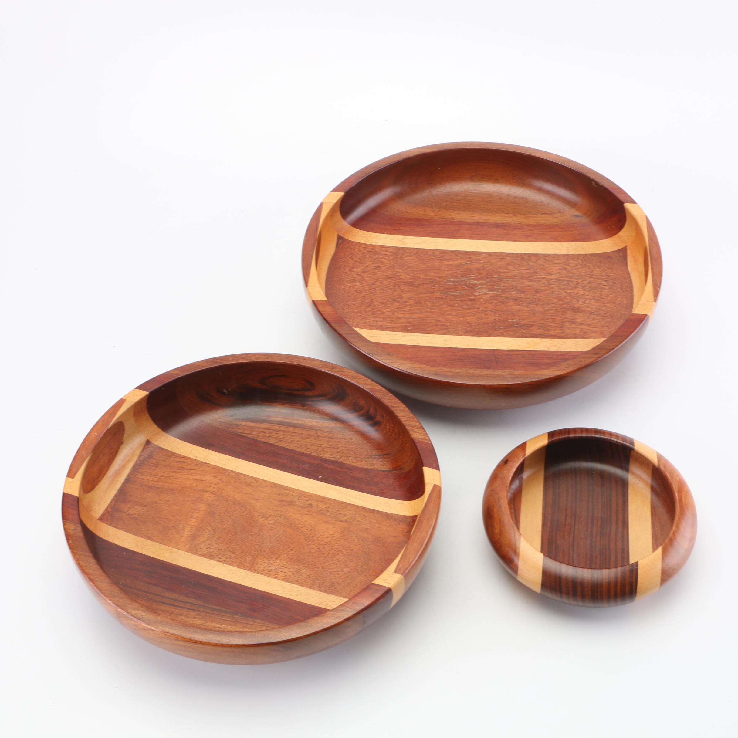 Malacca Woodwork Serving Bowls and Tray
