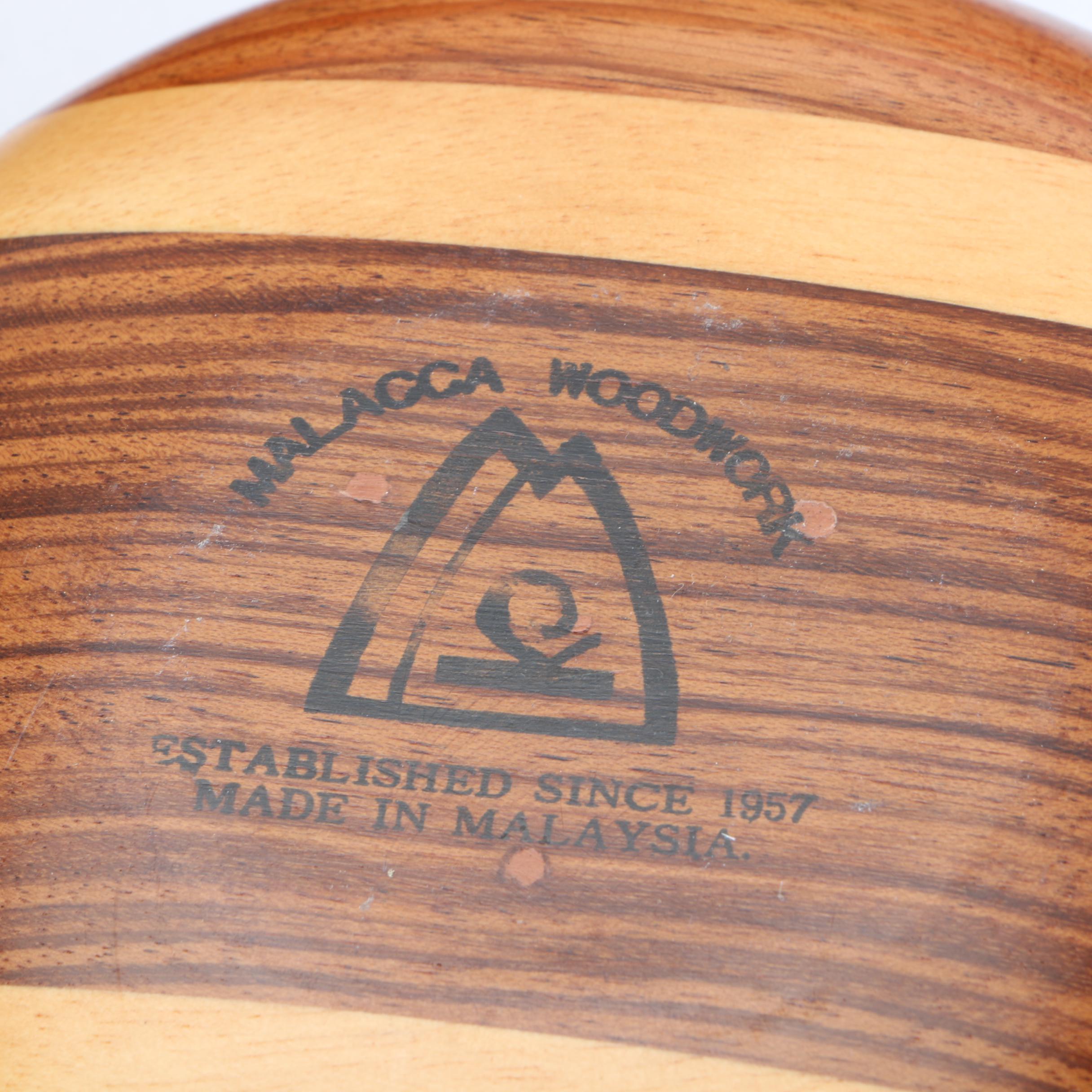 Malacca Woodwork Serving Bowls and Tray